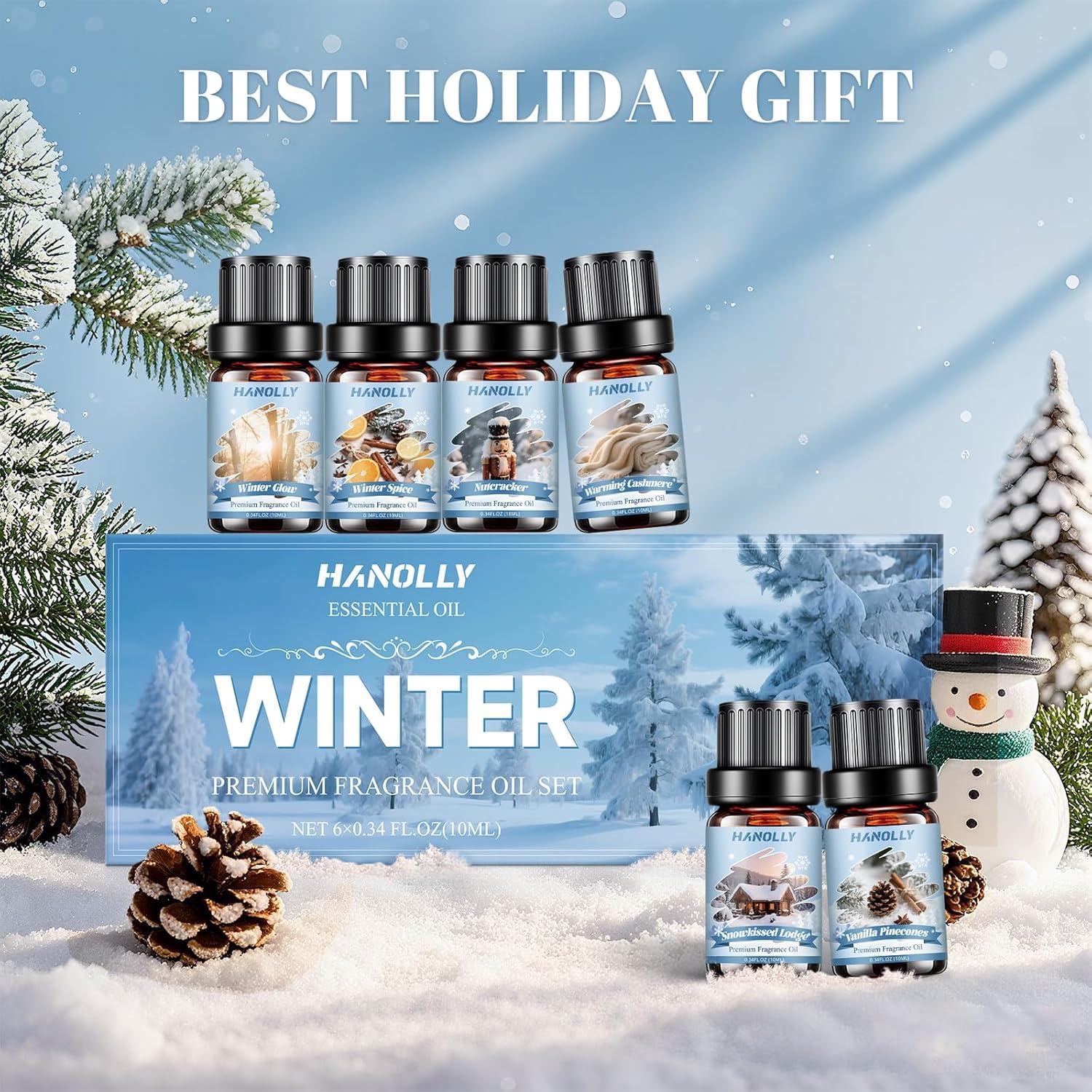 Juego de Aceites Esenciales de Invierno Hanolly - 6 Aromas Premium