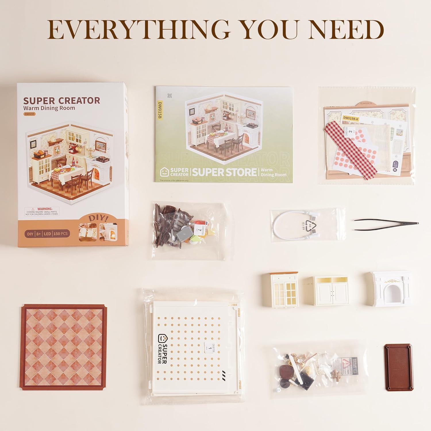 ROBOTIME Set de Construcción Mini Casa Comedor Cálido