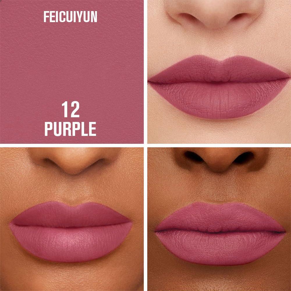 Lápiz Labial Líquido Mate FeiCuiYun Morado 8 Horas