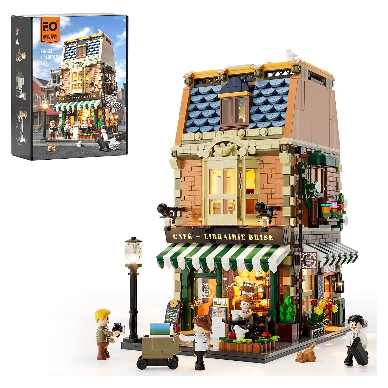 Conjunto de Ladrillos de Construcción FUNWHOLE Casa de Café 1718 Pcs