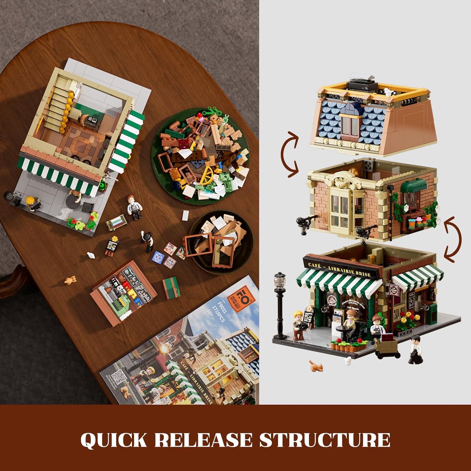 Conjunto de Ladrillos de Construcción FUNWHOLE Casa de Café 1718 Pcs