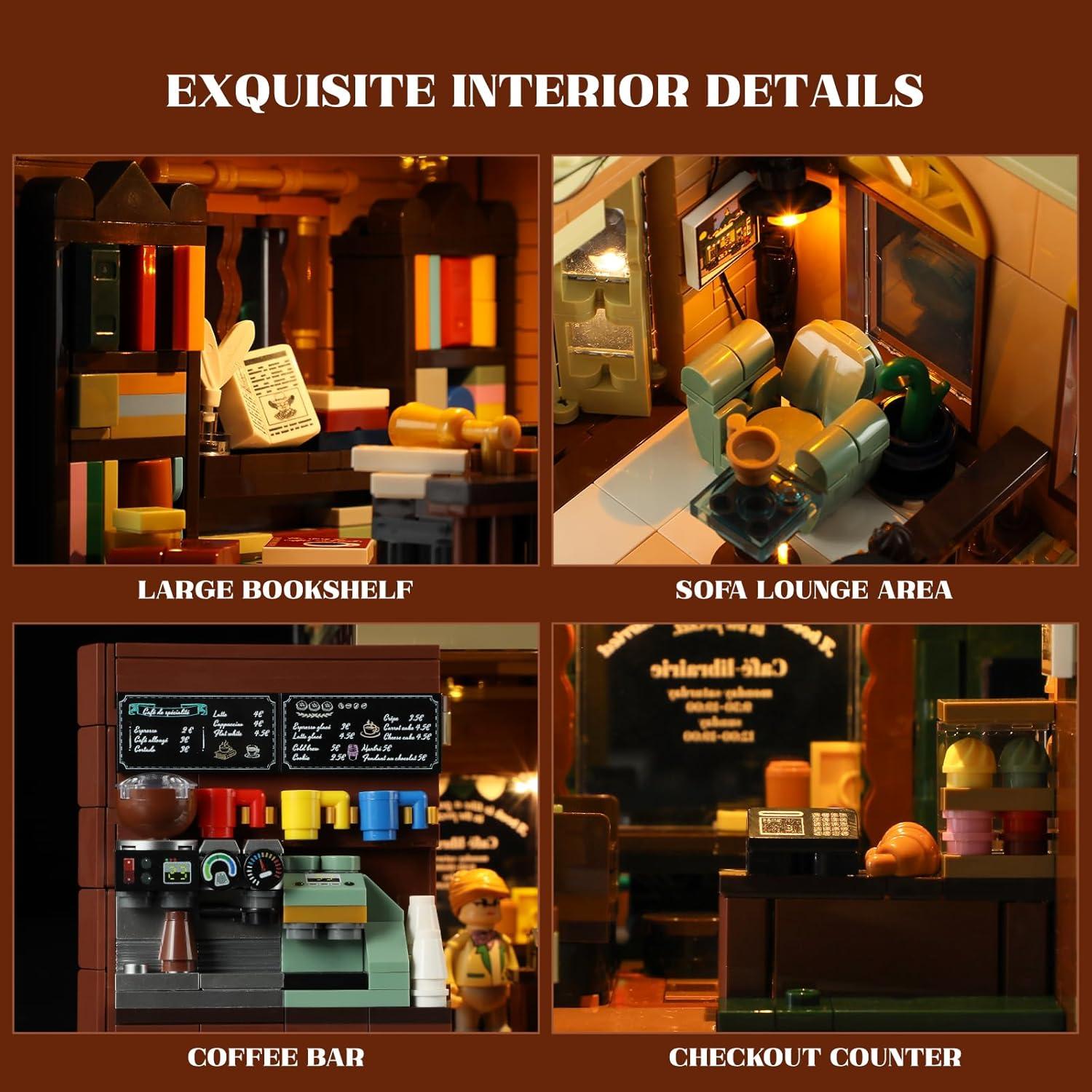 Conjunto de Ladrillos de Construcción FUNWHOLE Casa de Café 1718 Pcs