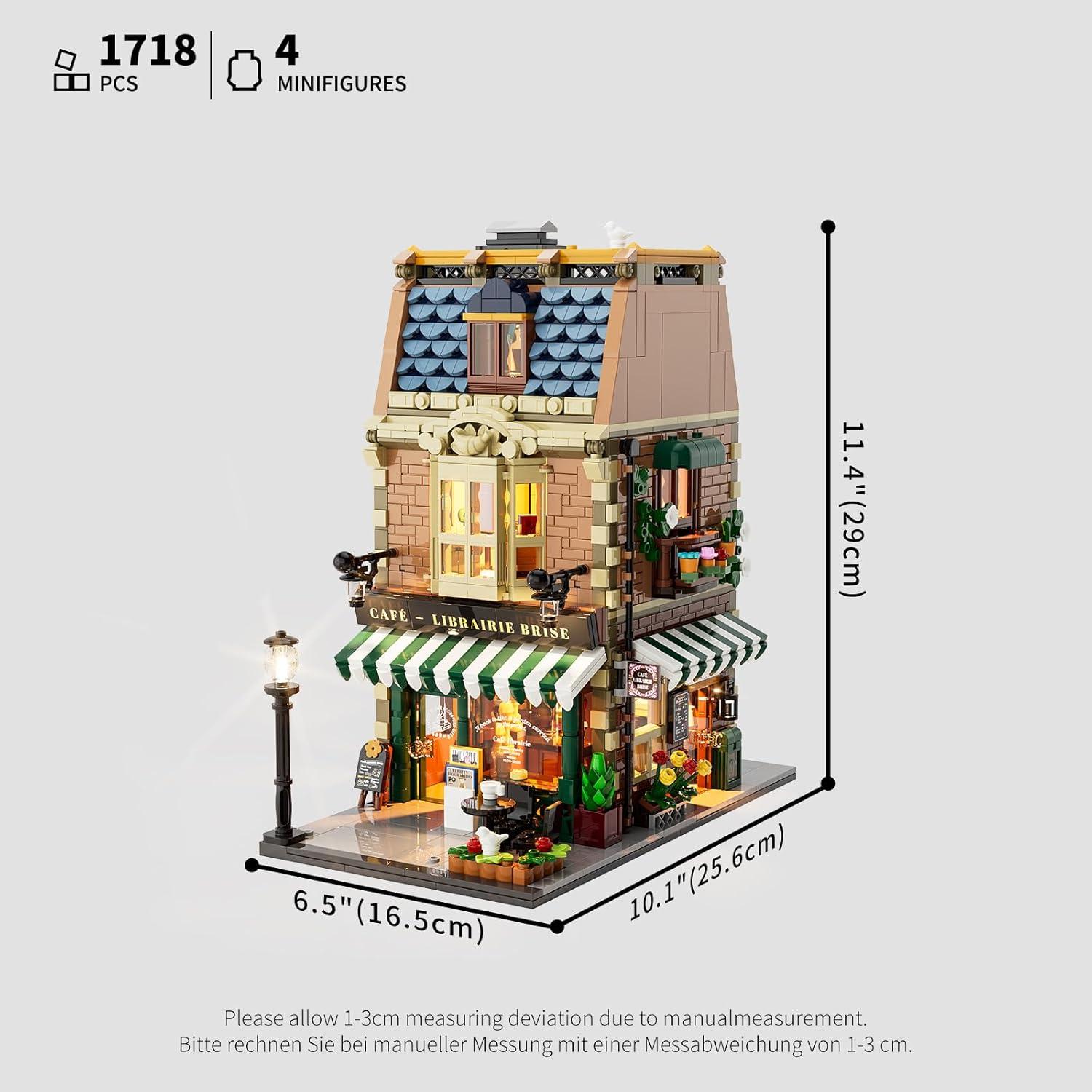 Conjunto de Ladrillos de Construcción FUNWHOLE Casa de Café 1718 Pcs