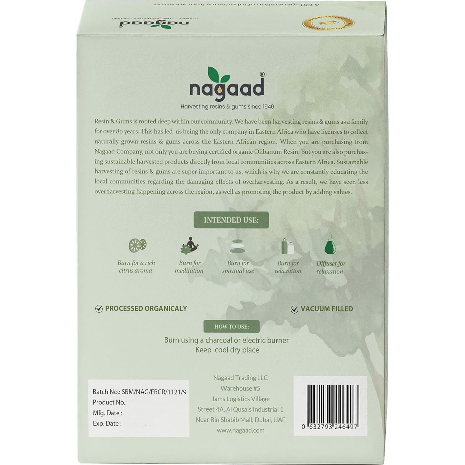 Resina de Incienso Orgánico Nagaad 113.4 g - Boswellia Carterii Pura