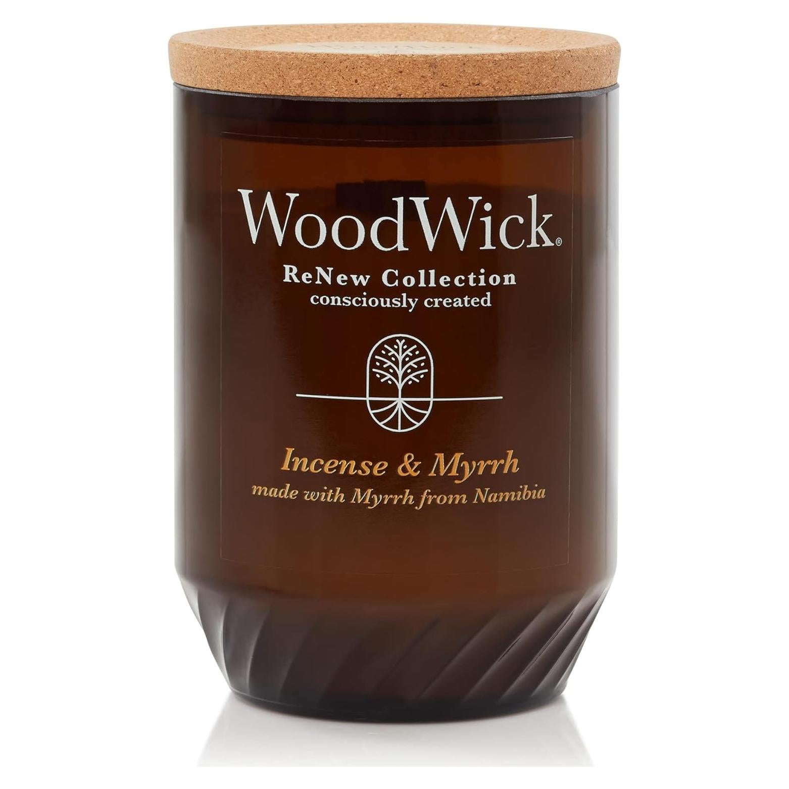 Vela Grande WoodWick Incienso y Mirra 375 g con Pabilo Crepitante