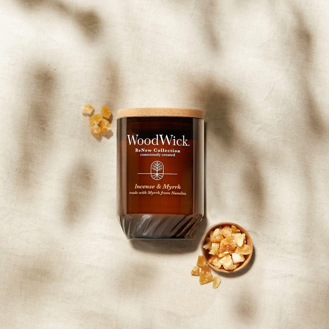 Vela Grande WoodWick Incienso y Mirra 375 g con Pabilo Crepitante