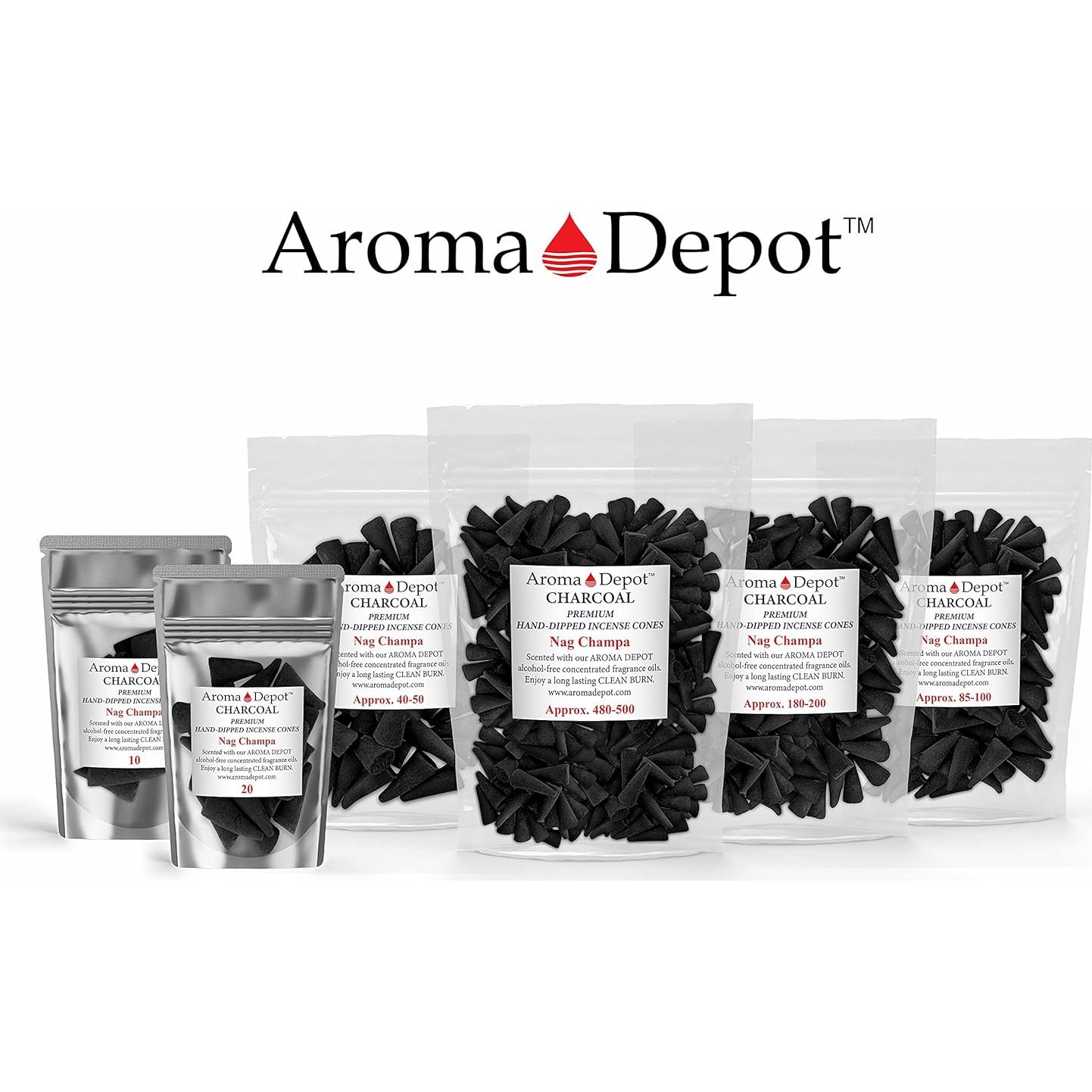 Conos de Incienso de Carbón Aroma Depot Nag Champa - 10 Unidades