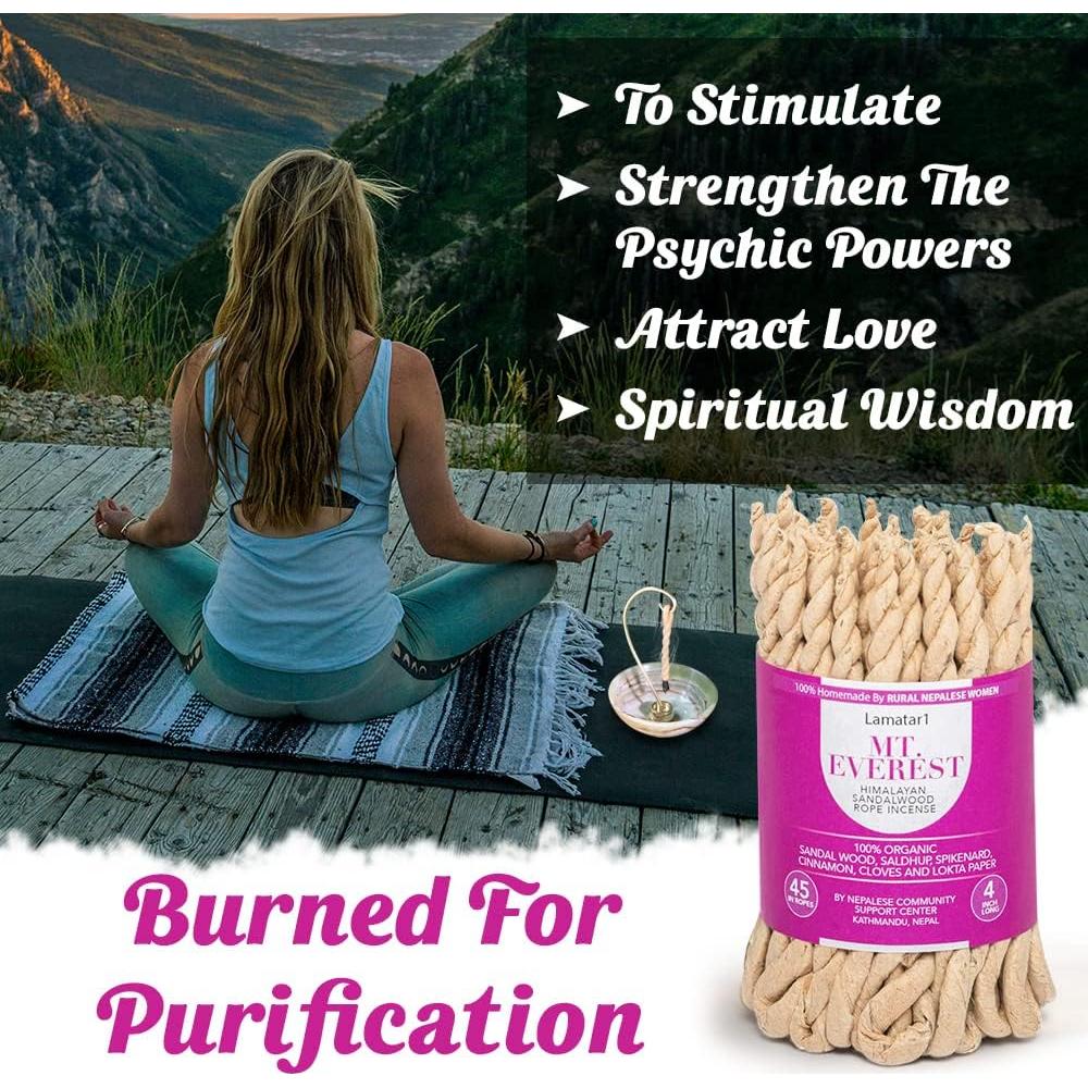 Incienso de Cuerda Lamatar1 de Sándalo Himalayo 45 Cuerdas