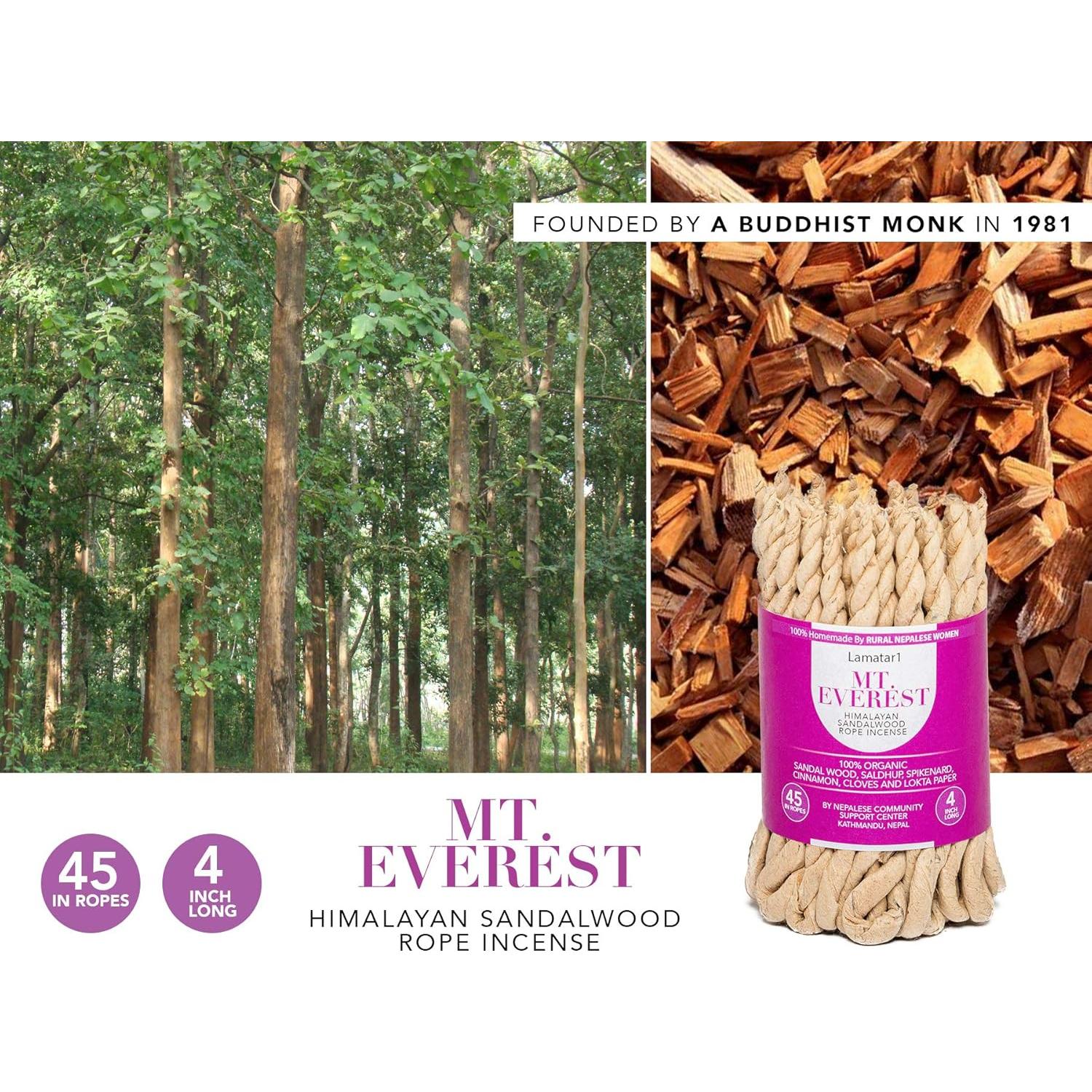 Incienso de Cuerda Lamatar1 de Sándalo Himalayo 45 Cuerdas