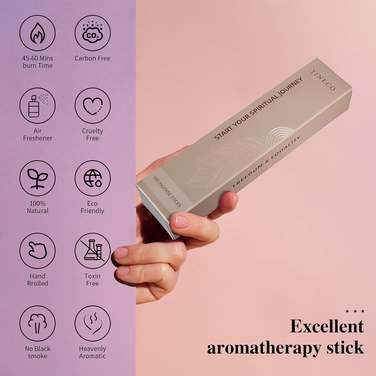 Paquete de 100 Varitas de Incienso YINECO - 6 Aromas Naturales
