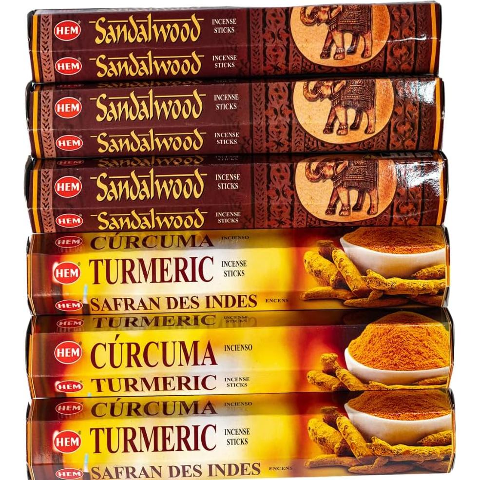 Incienso de Sándalo y Cúrcuma Hem con Soporte ANKCIENSE 120 Varitas