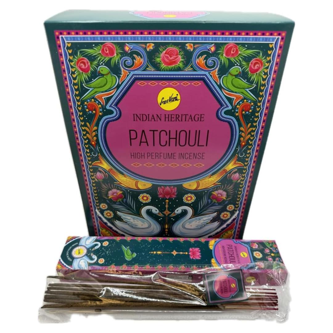 Varillas de Incienso Sree Vani Pachulí 12 Unidades 15g