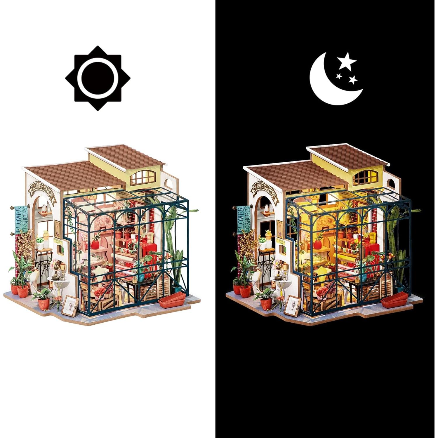 Rolife Kit Casa de Muñecas DIY Tienda de Flores 22x19x21 cm