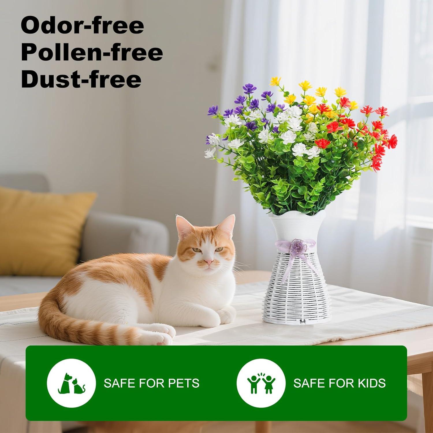 Juego de Jarrones Artificiales Greenma con Flores y Aromatizantes