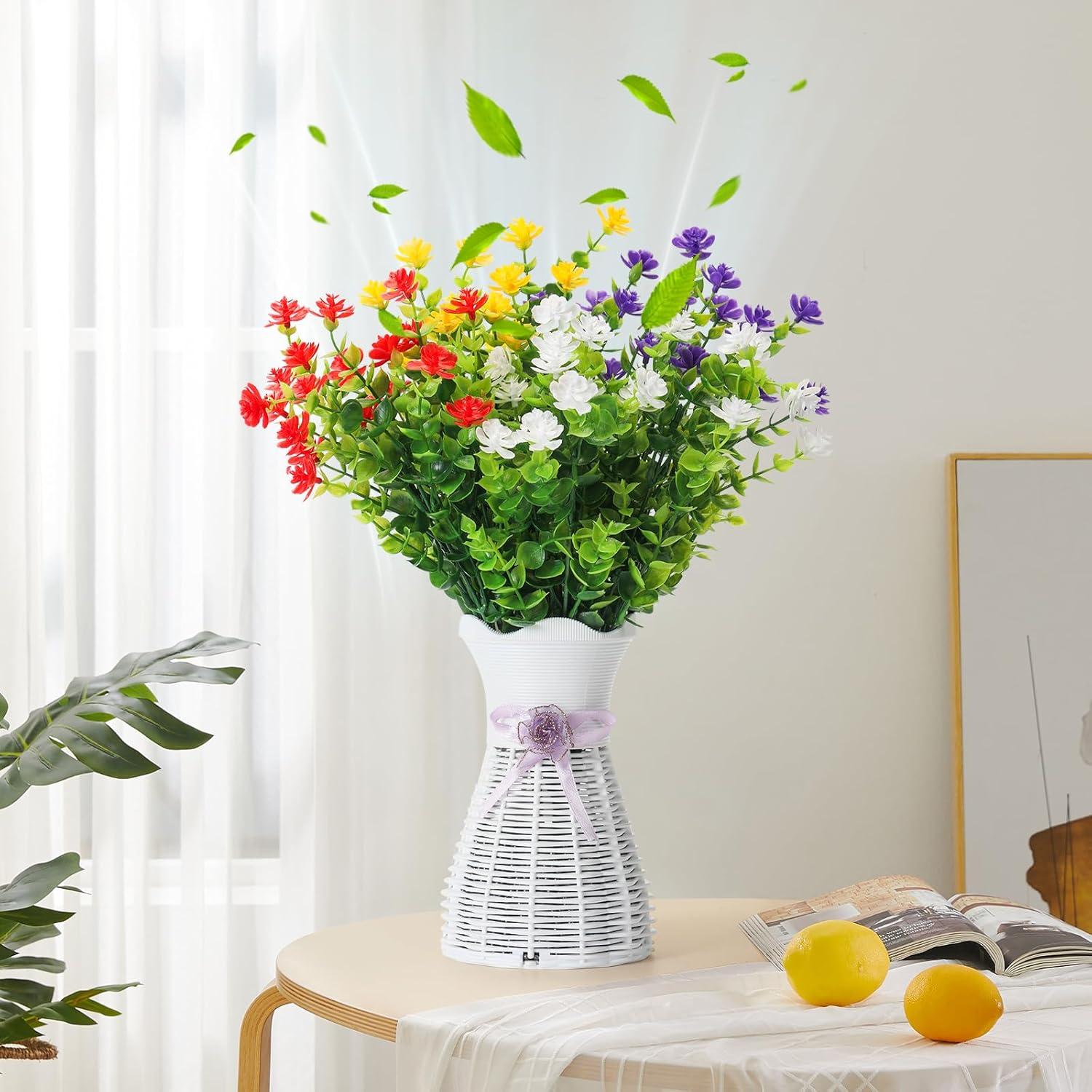 Juego de Jarrones Artificiales Greenma con Flores y Aromatizantes