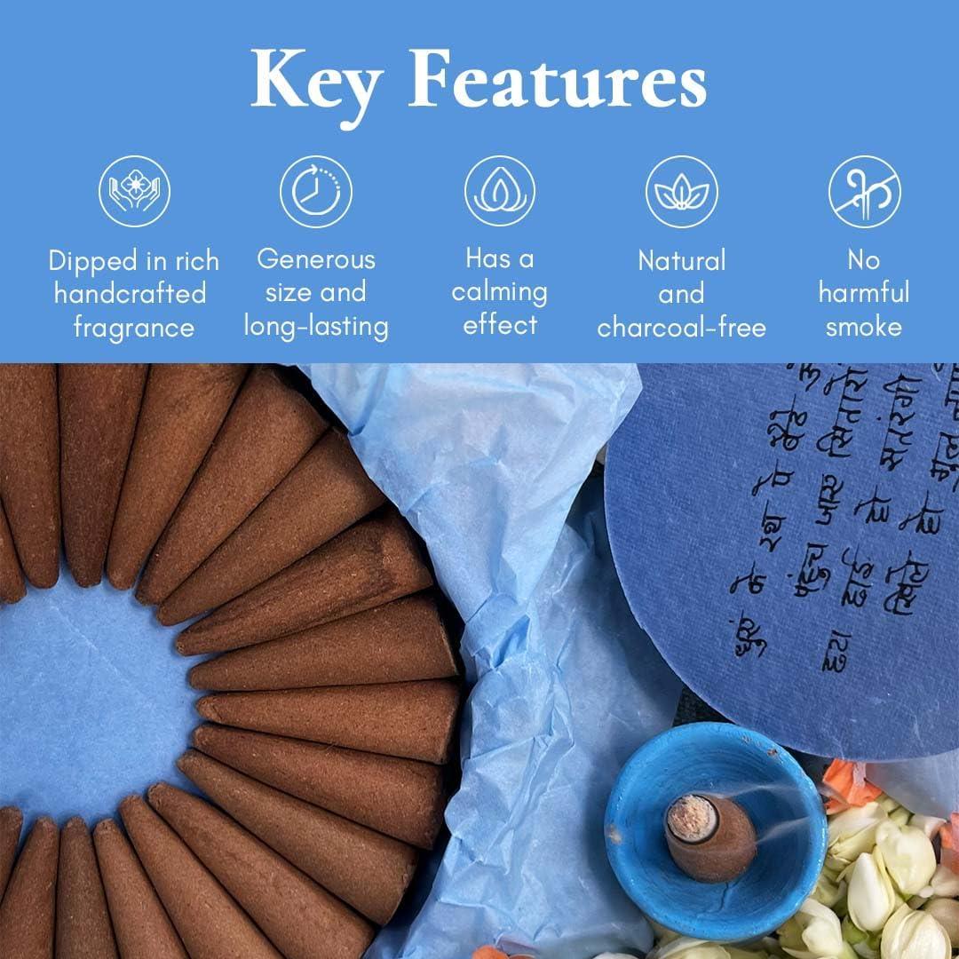 Conos de Incienso Motiya Boond - Jazmín Puro Natural 25 Unidades