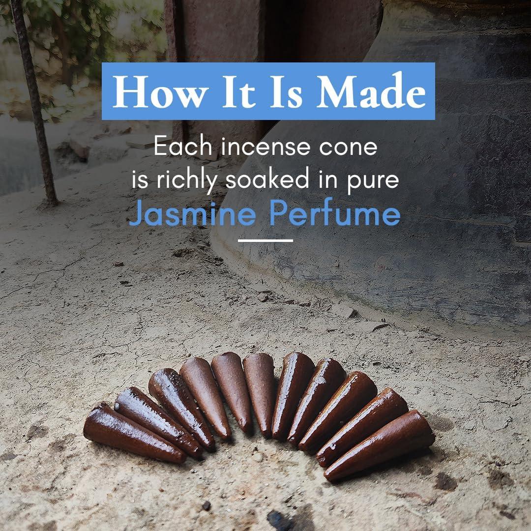 Conos de Incienso Motiya Boond - Jazmín Puro Natural 25 Unidades