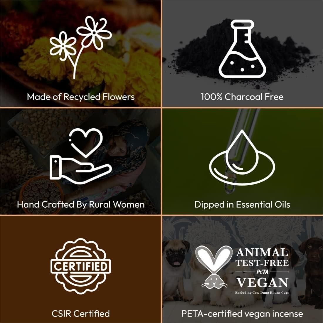 Varitas de Incienso Nirmalaya Rooh Rosa 100% Natural 40 Unidades