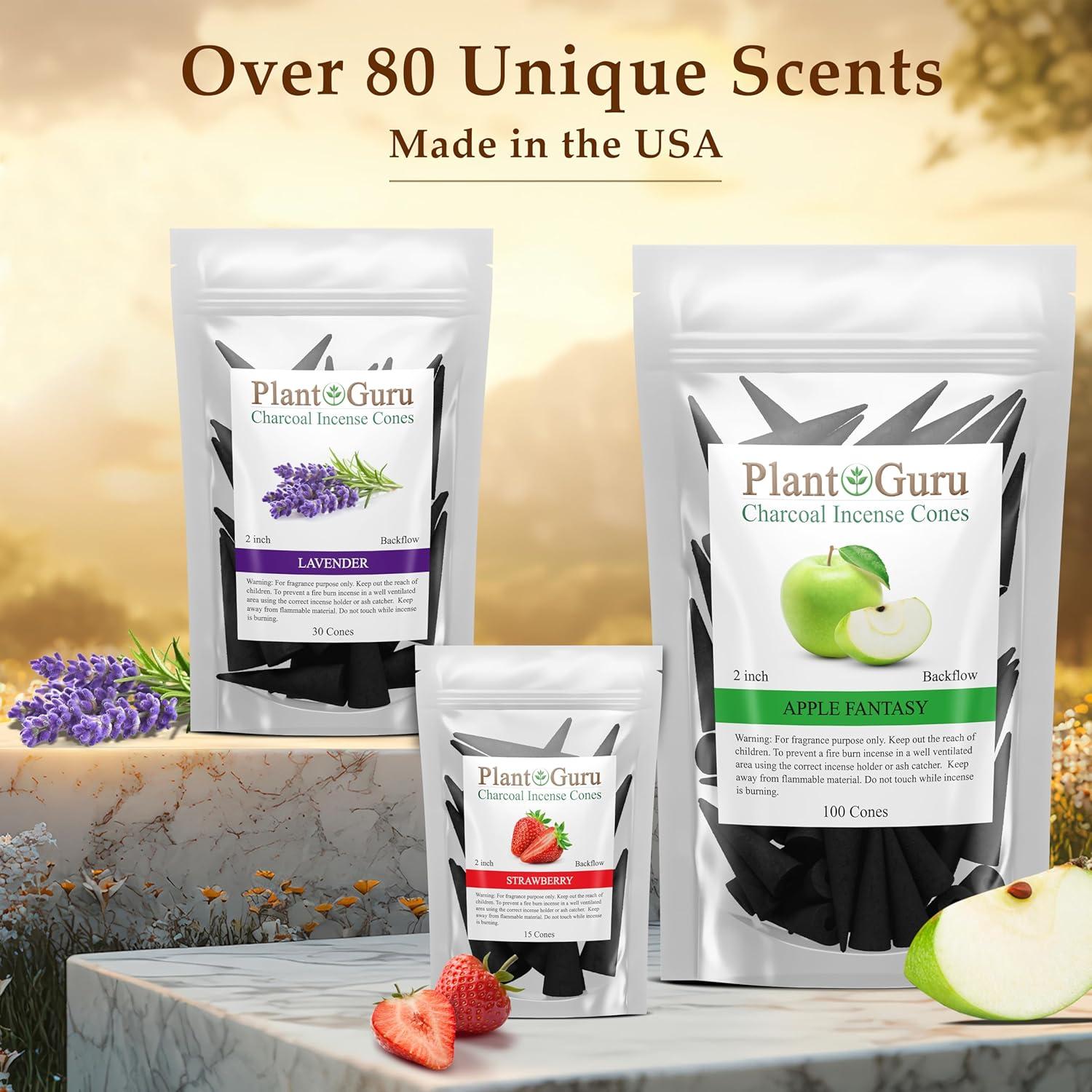 Conos de Incienso Rosa Roja Plant Guru - 60 Unidades 5.08 cm