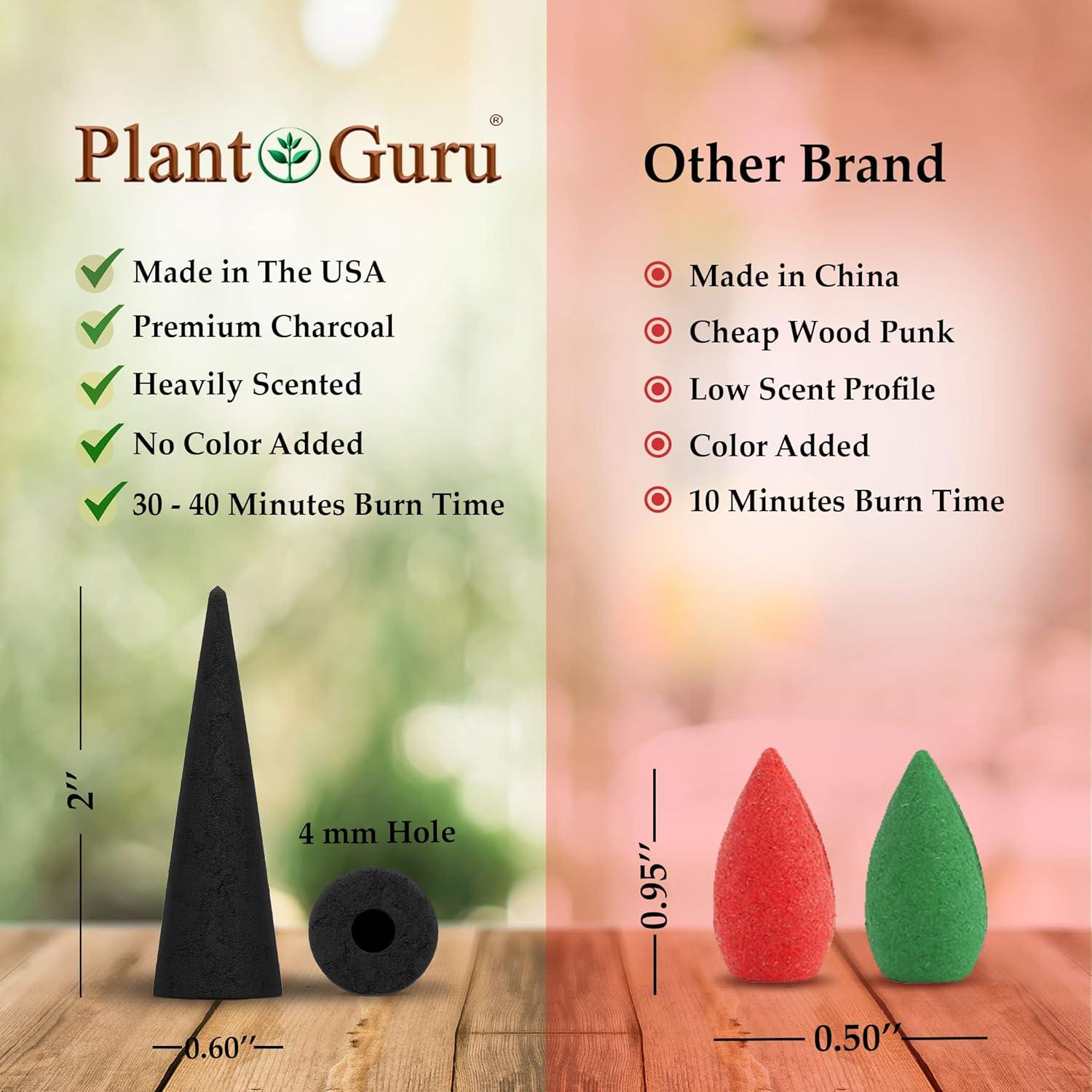 Conos de Incienso Rosa Roja Plant Guru - 60 Unidades 5.08 cm