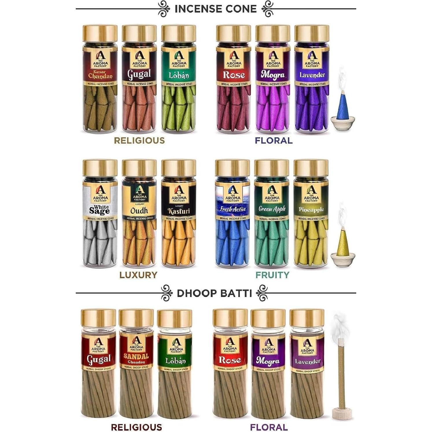 Varitas de Dhoop Rosa The Aroma Factory 35g Sin Carbón