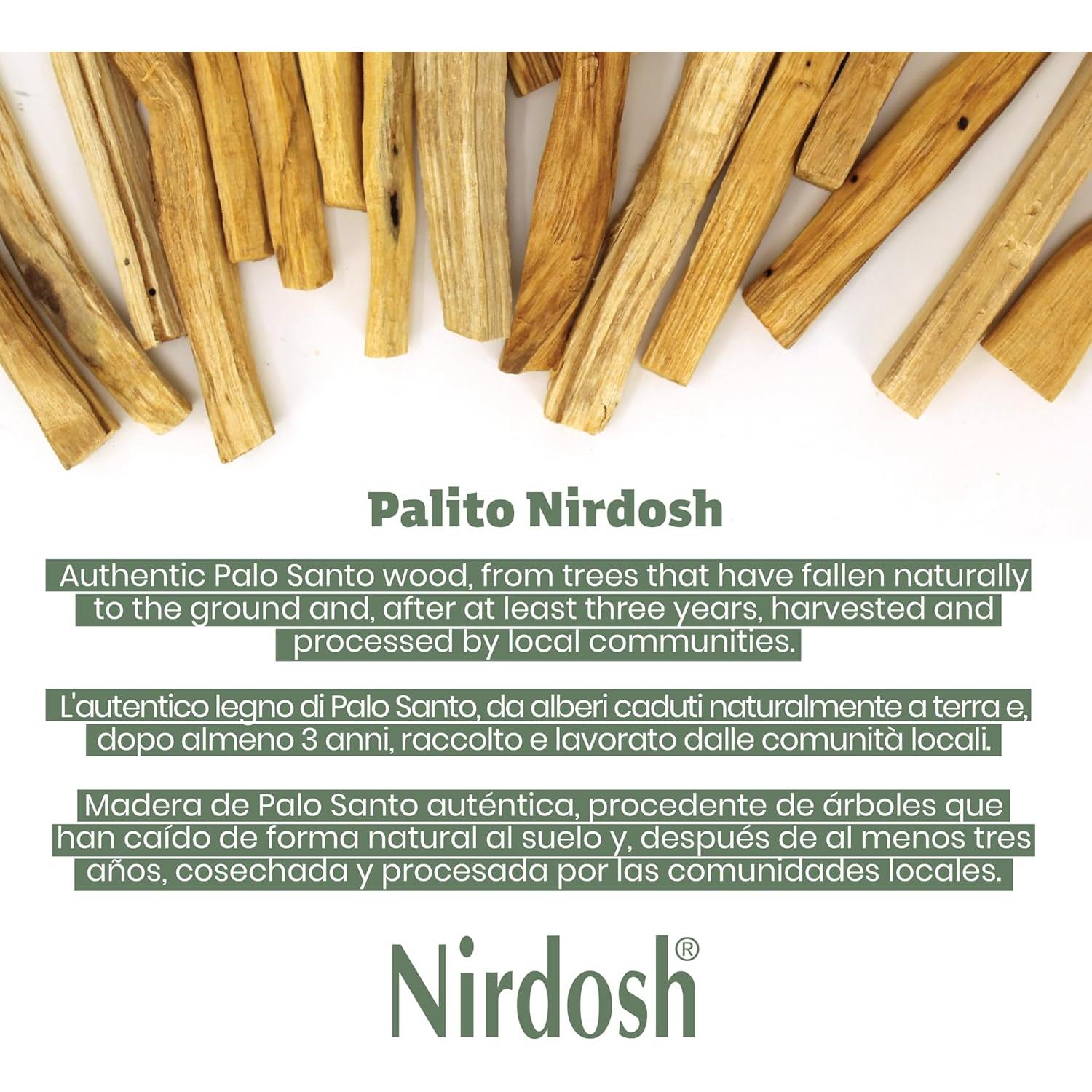 Palitos de Palo Santo NIRDOSH - 15 Unidades de 10 cm - Incienso Natural