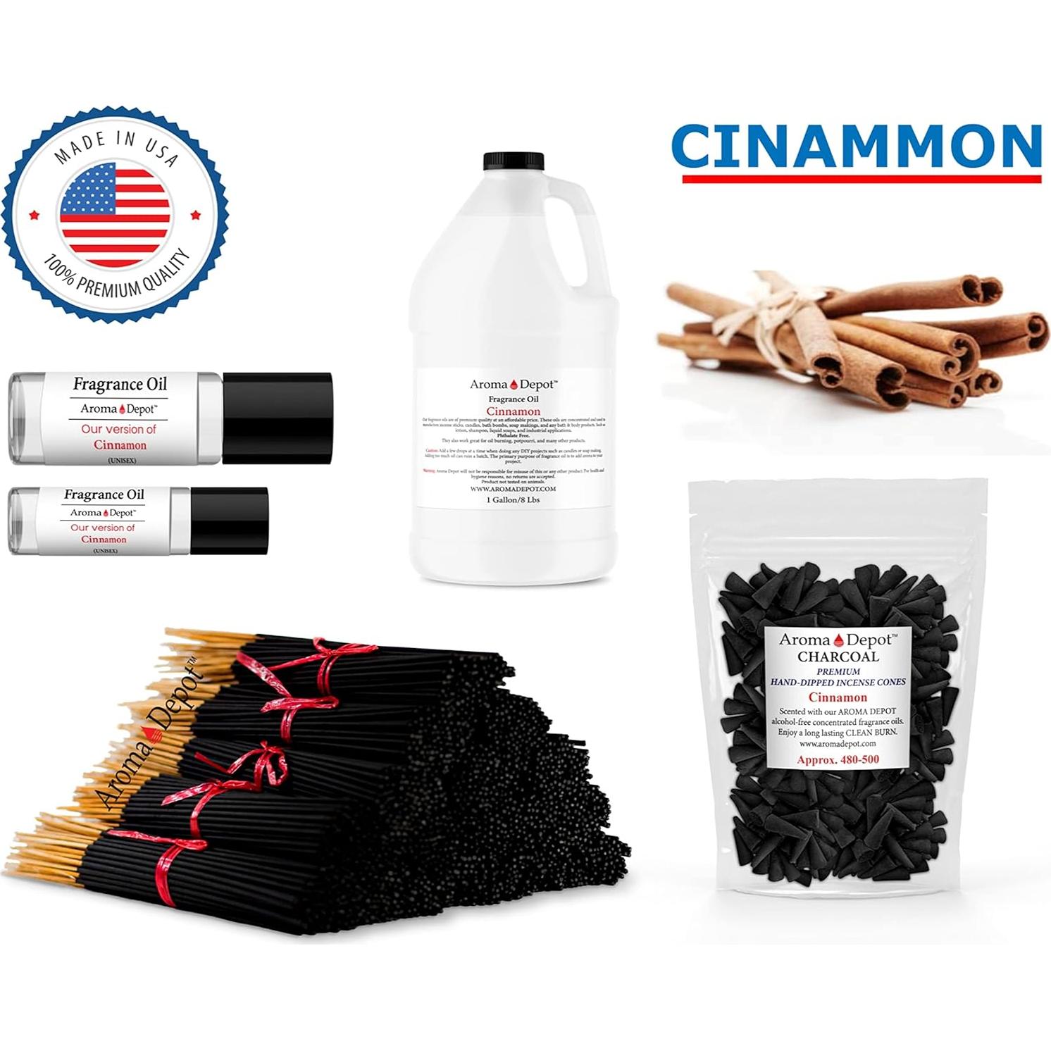 Conos de Carbón de Incienso Canela Aroma Depot - 20 Unidades