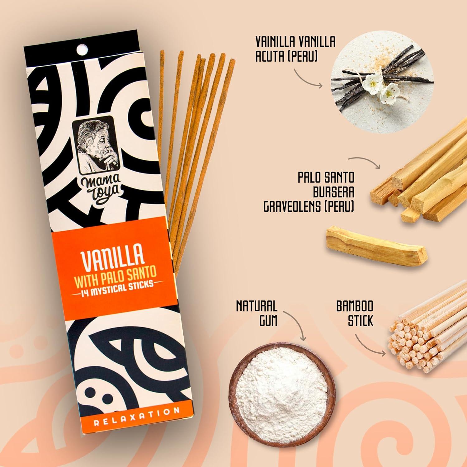 Incienso Munay Vainilla y Palo Santo - 14 Varitas Artesanales