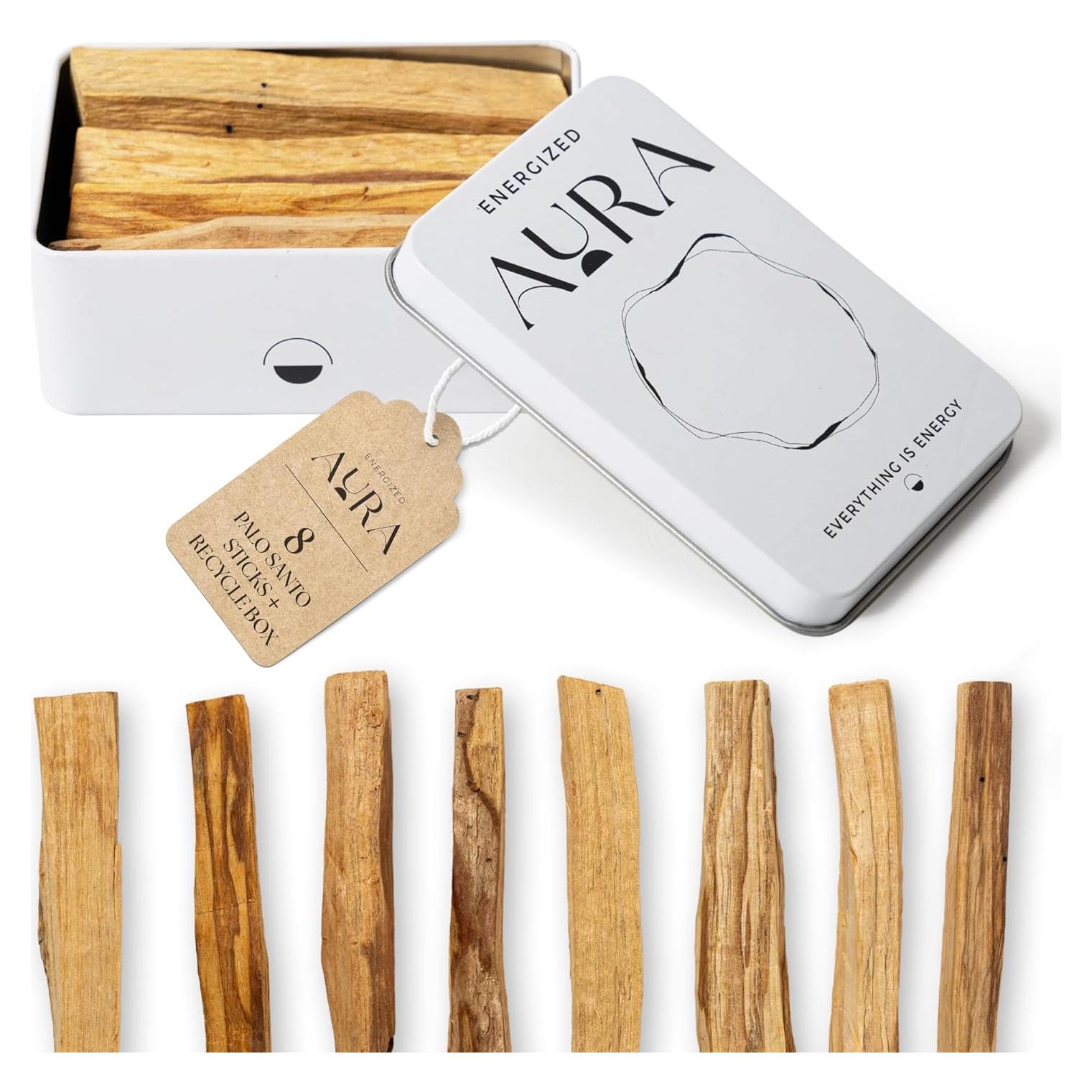 Palo Santo Energized Aura - 8 Palos de 10 cm - Aromaterapia