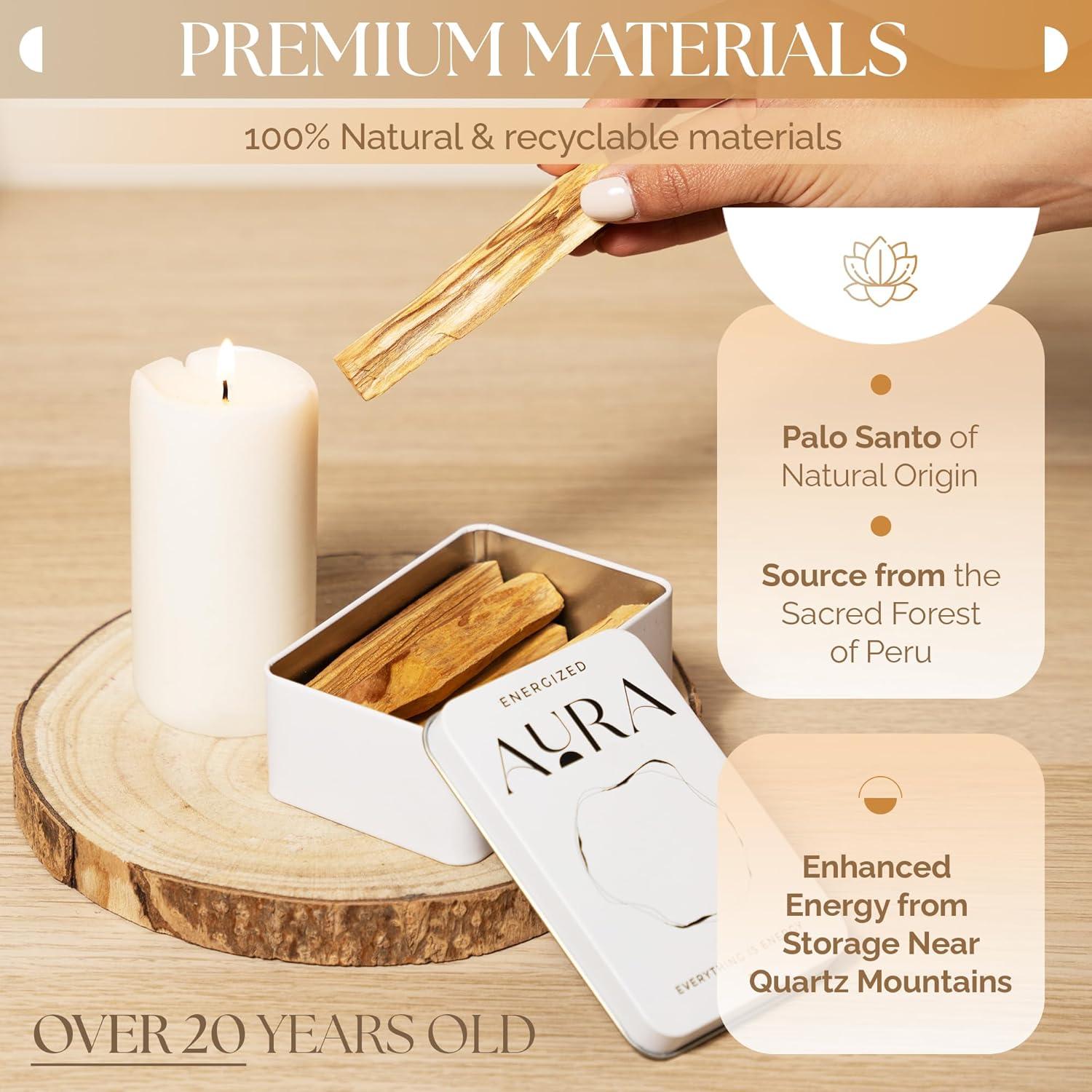 Palo Santo Energized Aura - 8 Palos de 10 cm - Aromaterapia