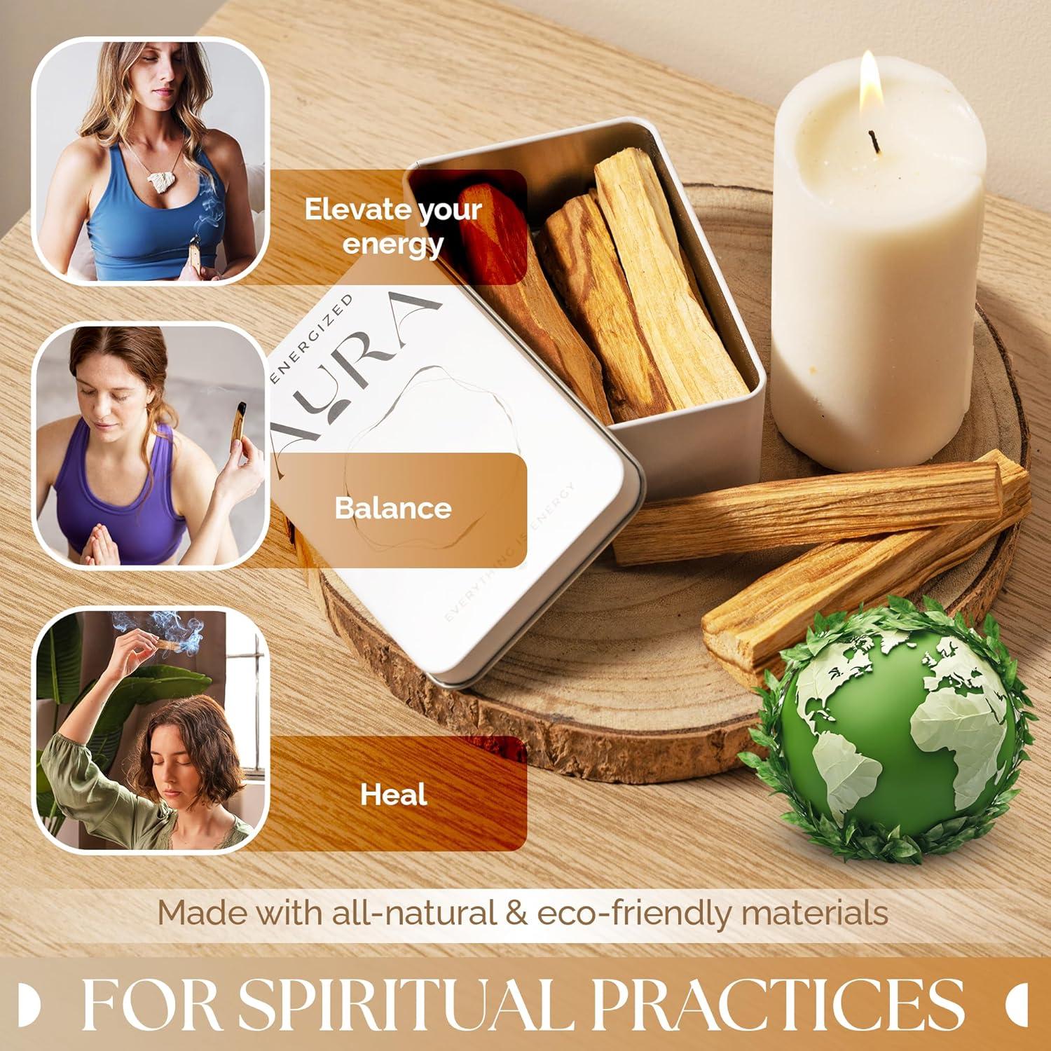 Palo Santo Energized Aura - 8 Palos de 10 cm - Aromaterapia