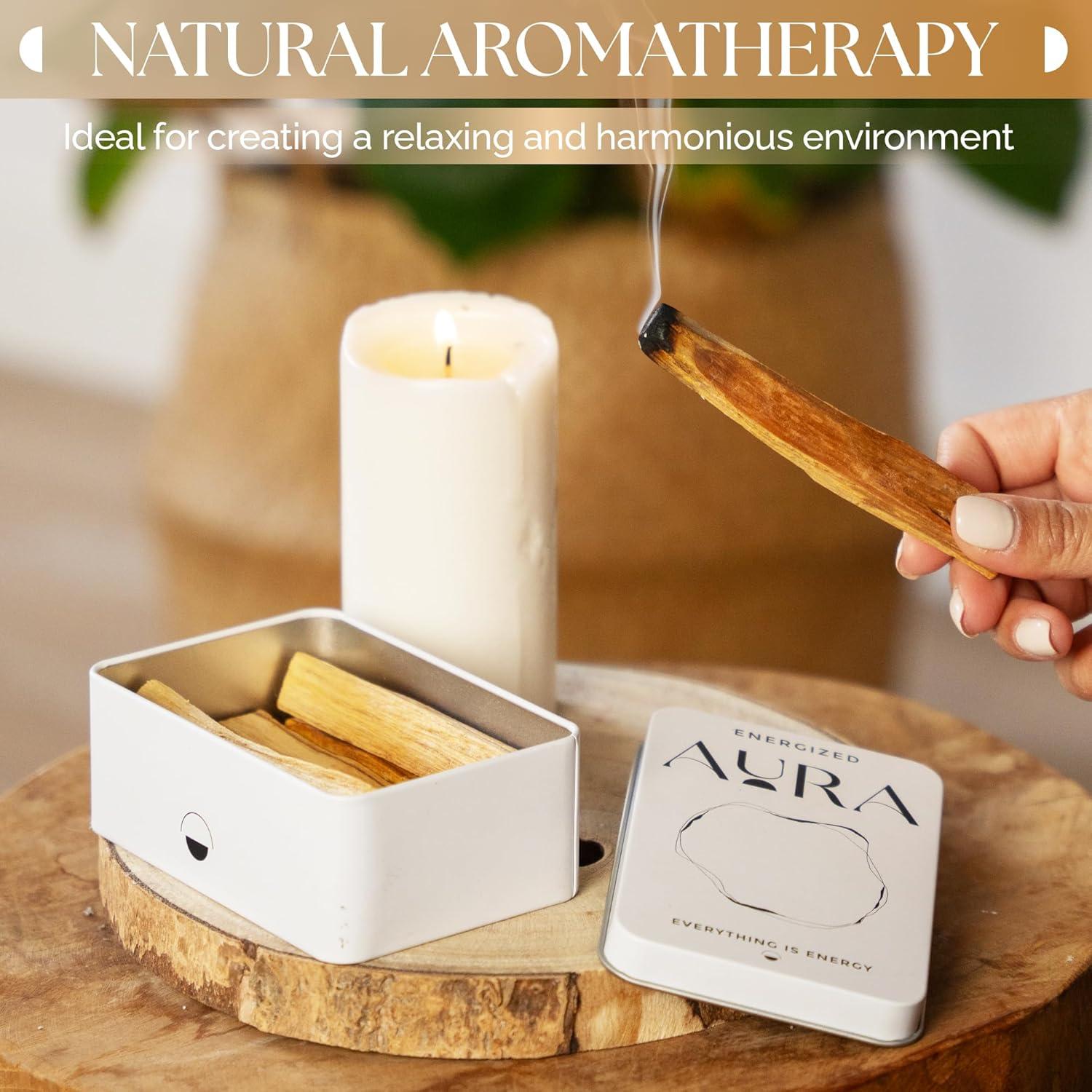 Palo Santo Energized Aura - 8 Palos de 10 cm - Aromaterapia