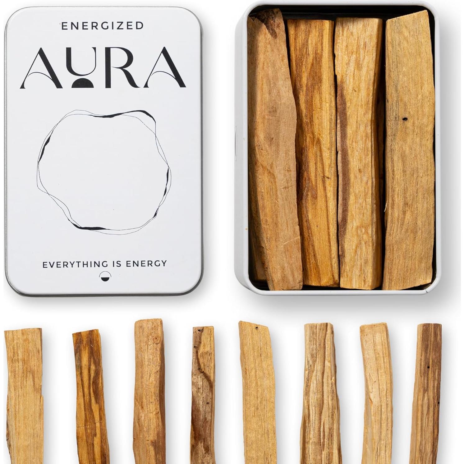 Palo Santo Energized Aura - 8 Palos de 10 cm - Aromaterapia