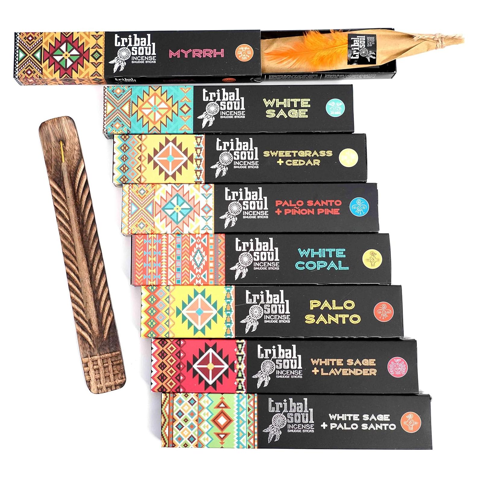 Set de Incienso Tribal Soul INTB(8) con 8 Fragancias y Quemador