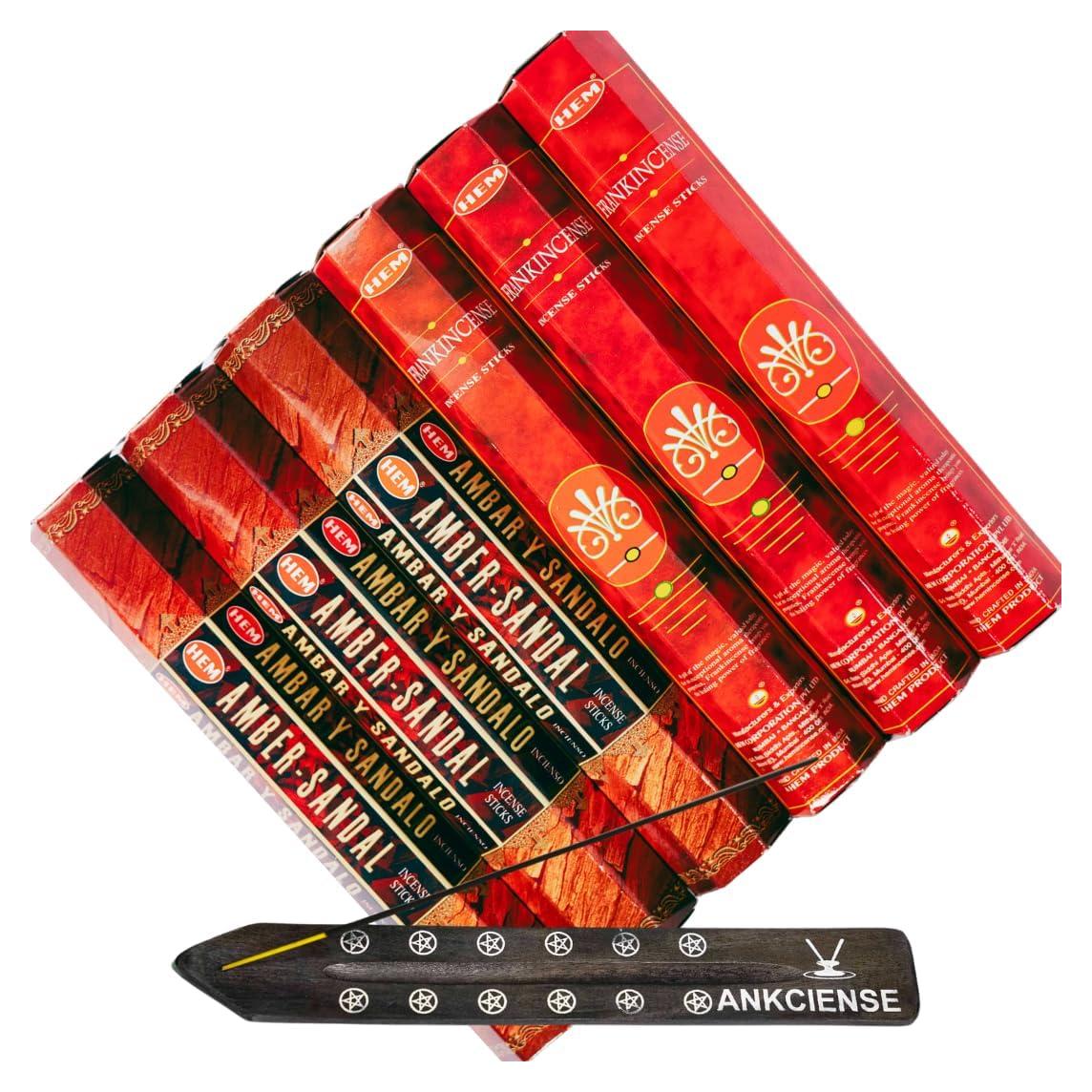 Incienso Rojo y Ámbar Hem con Soporte ANKCIENSE - 120 Varitas