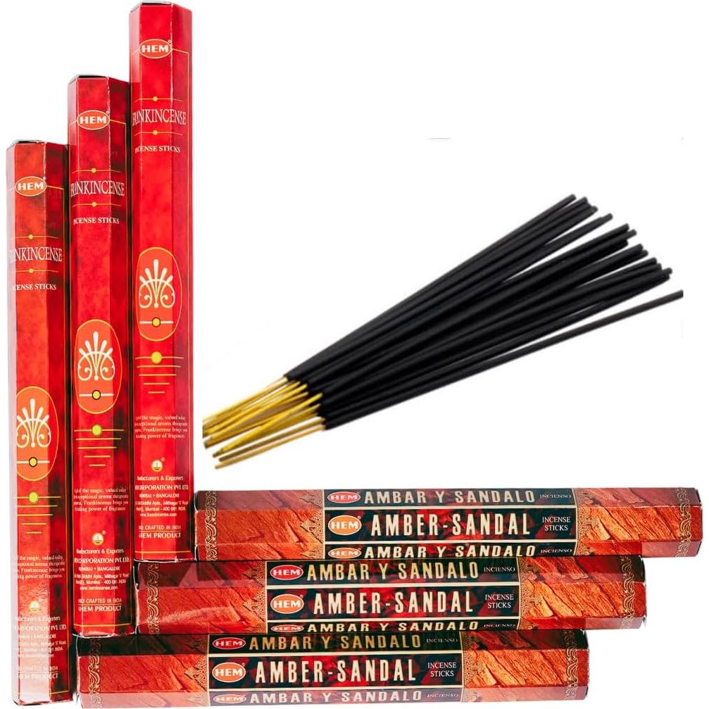 Incienso Rojo y Ámbar Hem con Soporte ANKCIENSE - 120 Varitas