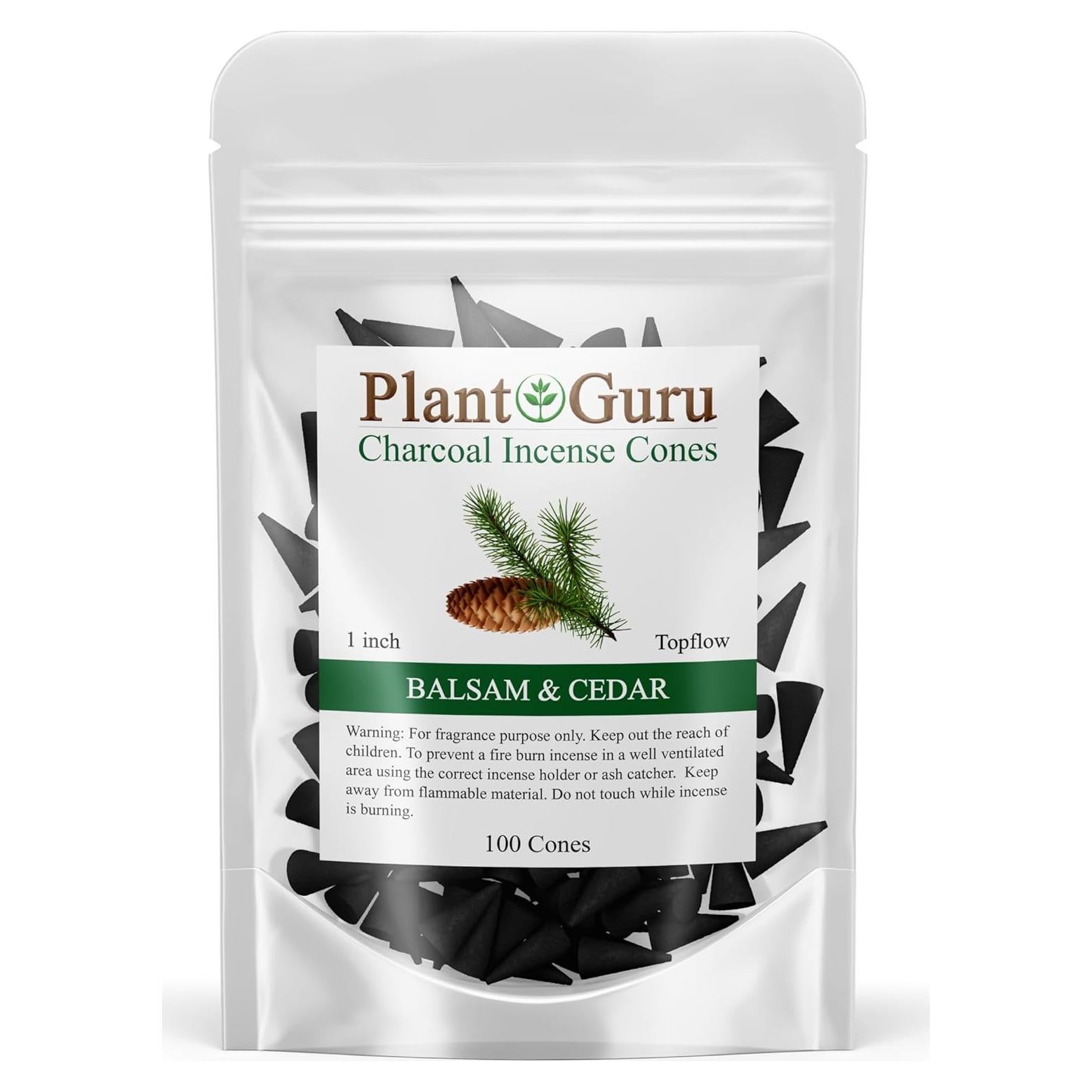 Conos de Incienso Balsamo y Cedro Plant Guru 100 Unidades