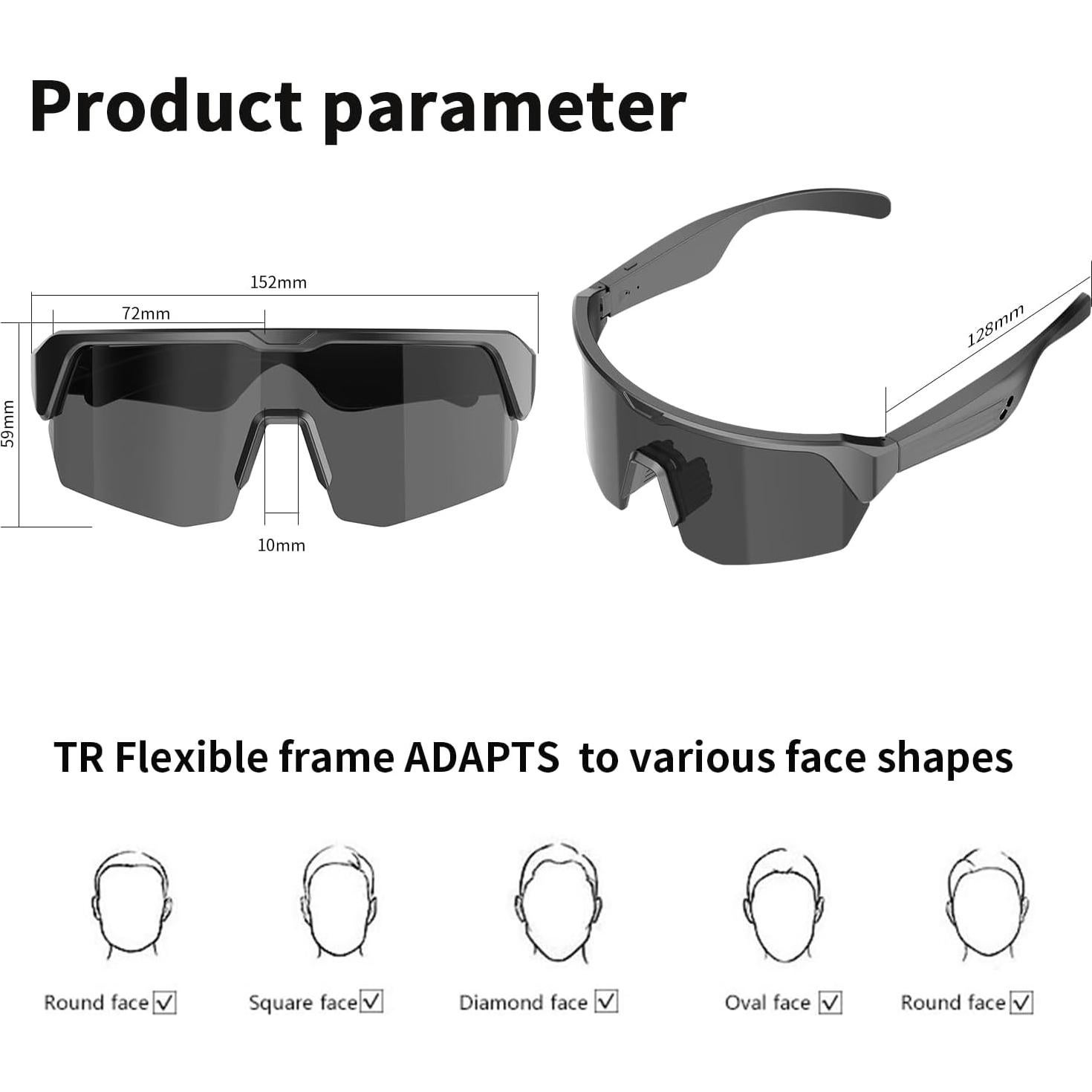 Gafas Inteligentes GenXenon Bluetooth UV400 para Correr y Ciclismo