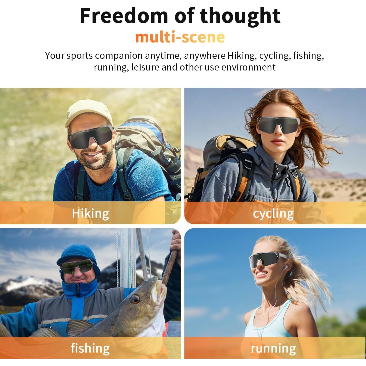 Gafas Inteligentes GenXenon Bluetooth UV400 para Correr y Ciclismo