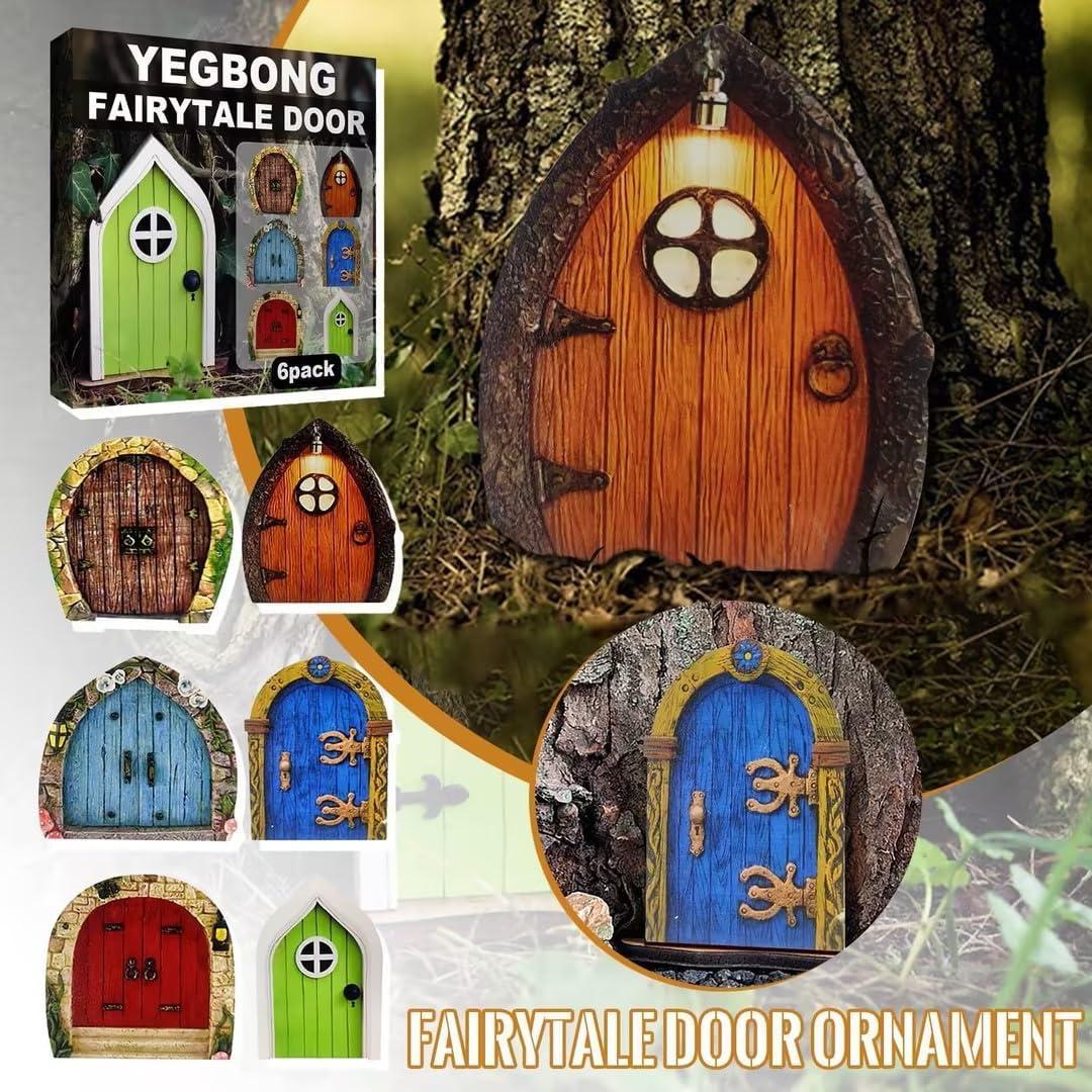 Puerta de Hada Miniatura Jinshining 3D Marrón para Jardín