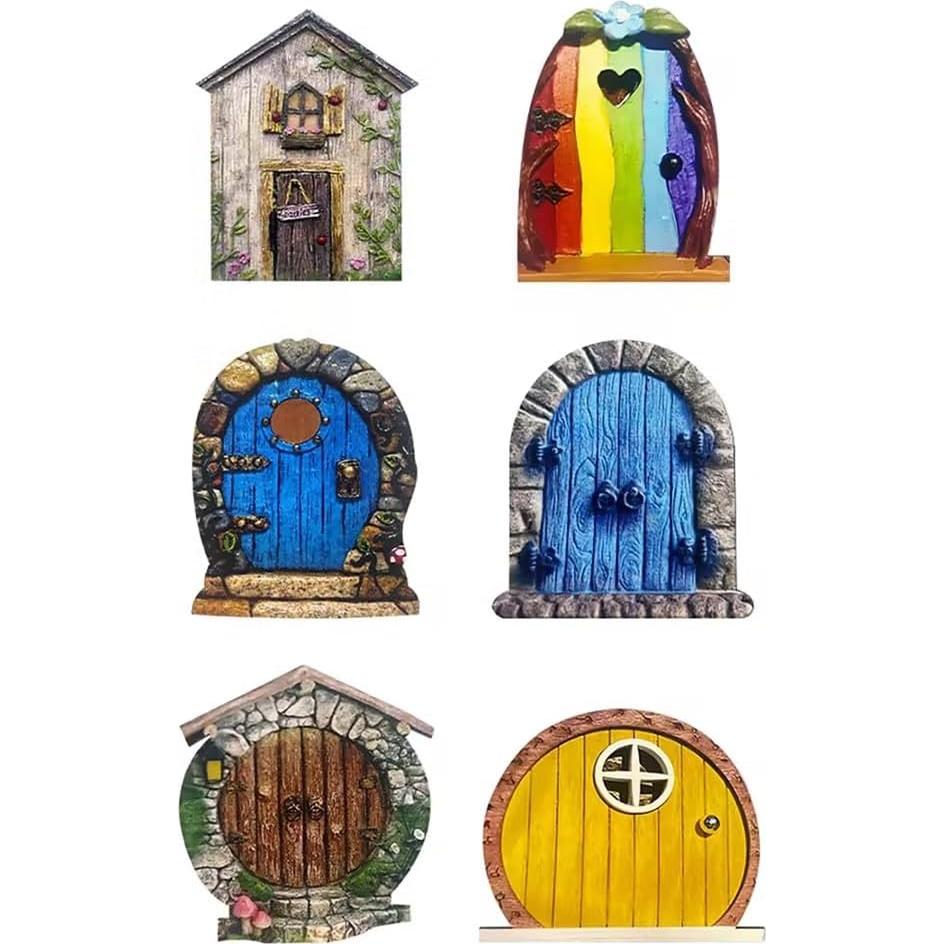 Puerta de Hada Miniatura Jinshining 3D Marrón para Jardín