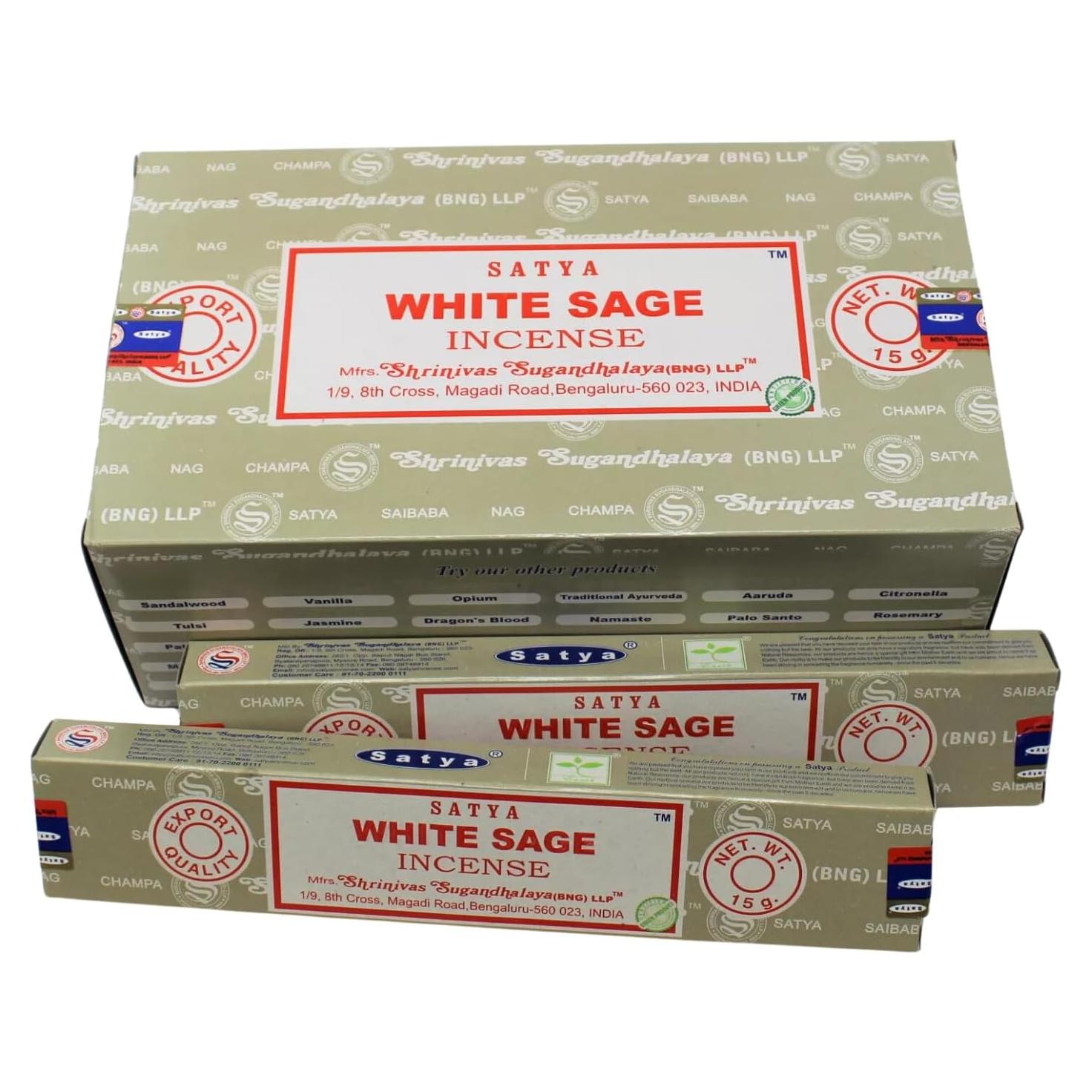 Varitas de Incienso Salvia Blanca Houschefs 15g - 12 Paquetes