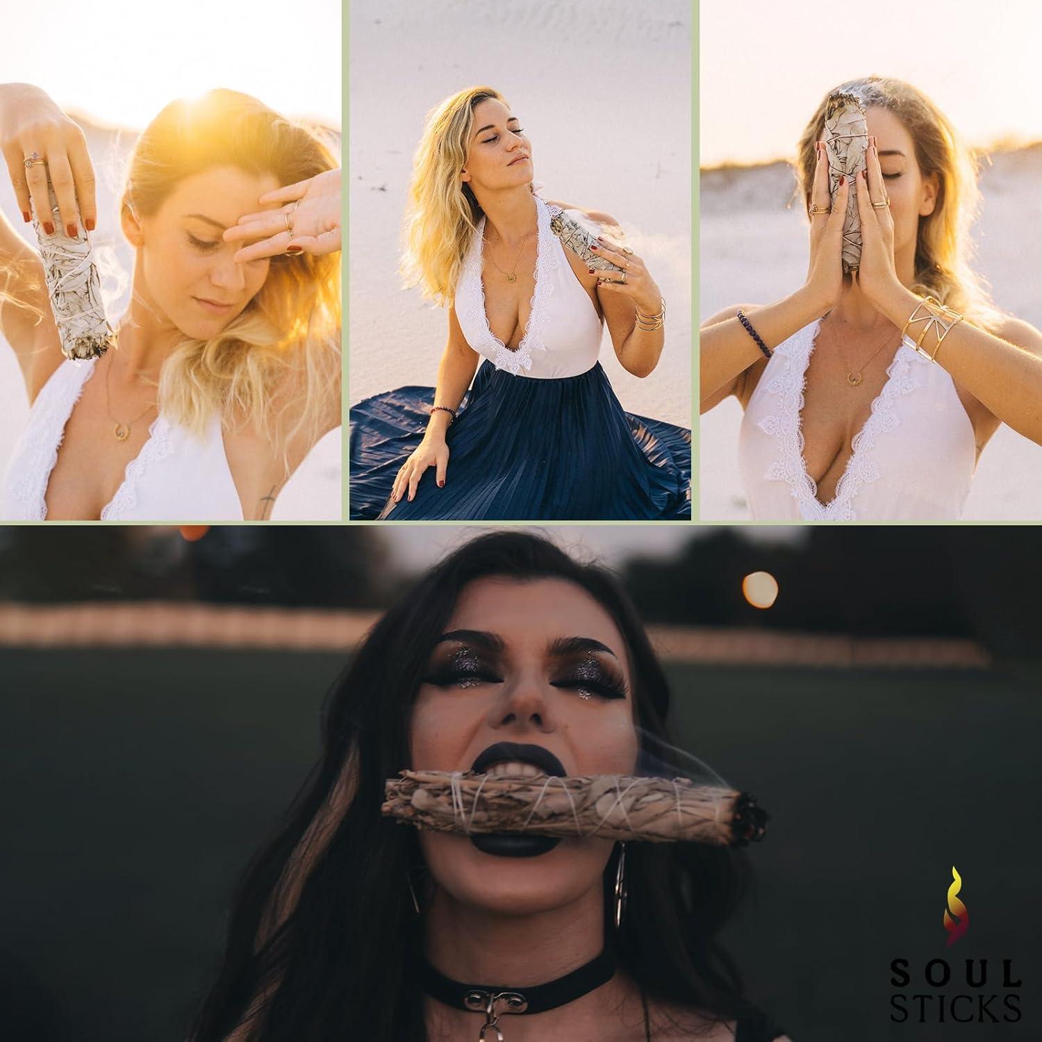 Bastones de Salvia Blanca Orgánica 10 cm - 12 Unidades