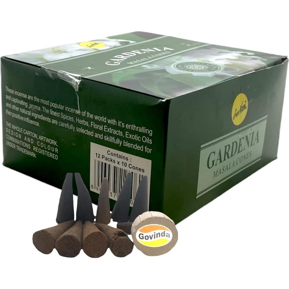 Conos de Incienso Masala Natural Sreevani Gardenia - 120 Unidades