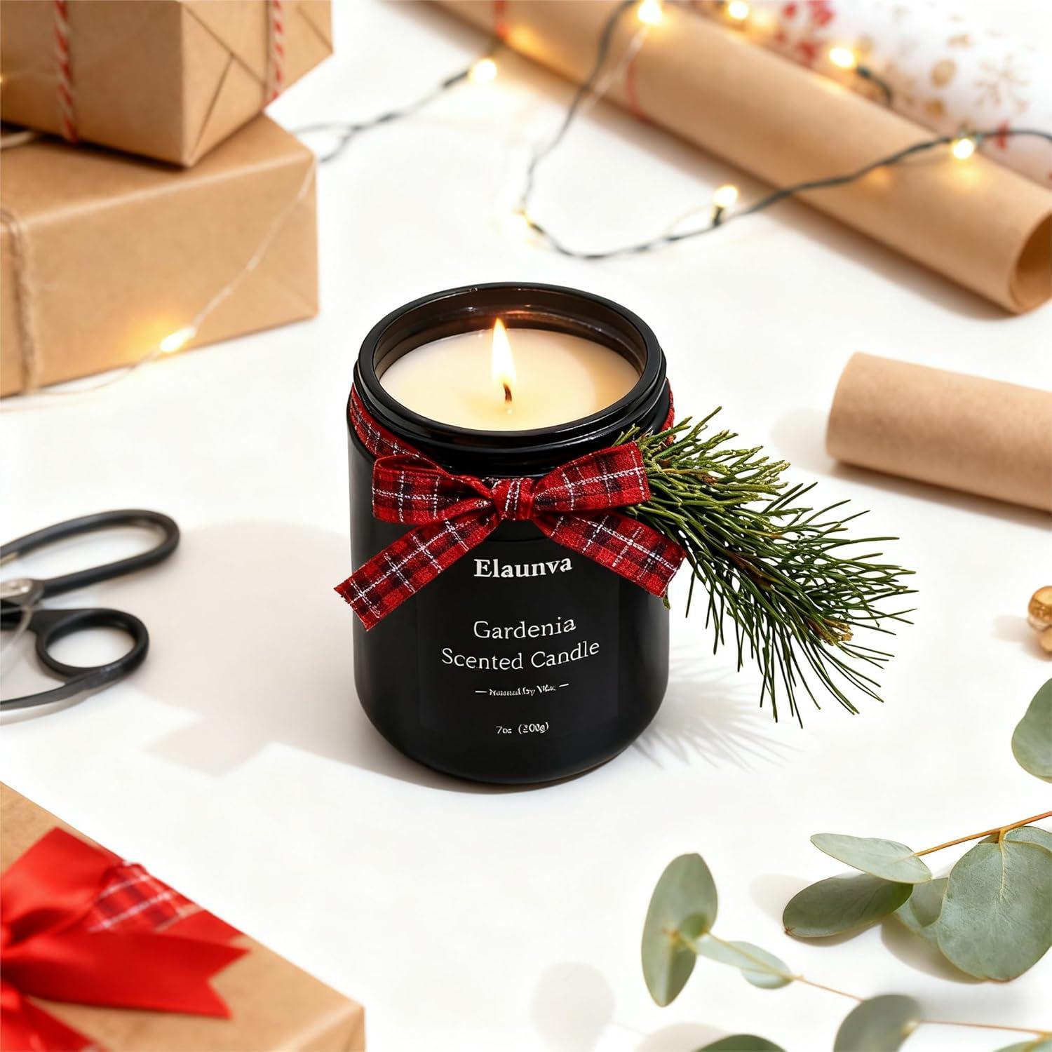 Vela Aromática Elaunva Gardenia 200g Cera de Soja Natural