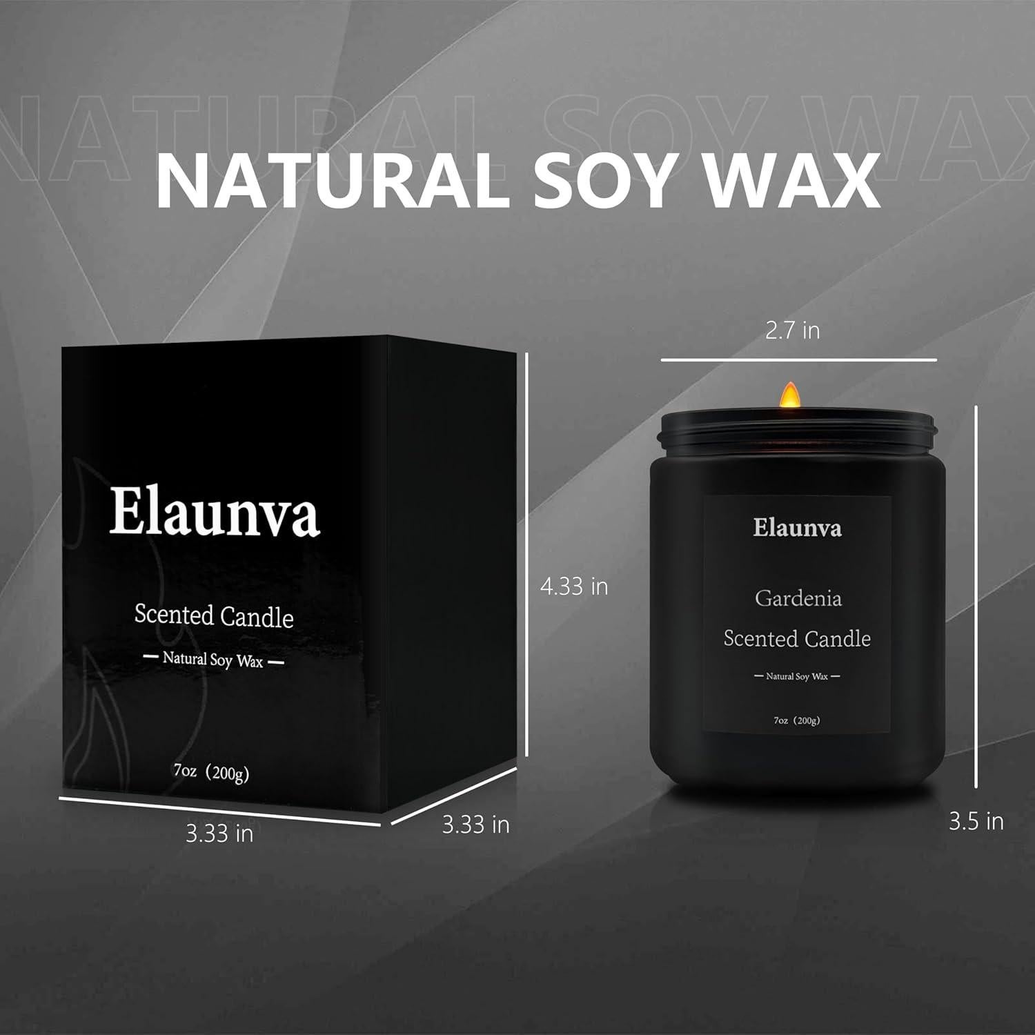 Vela Aromática Elaunva Gardenia 200g Cera de Soja Natural