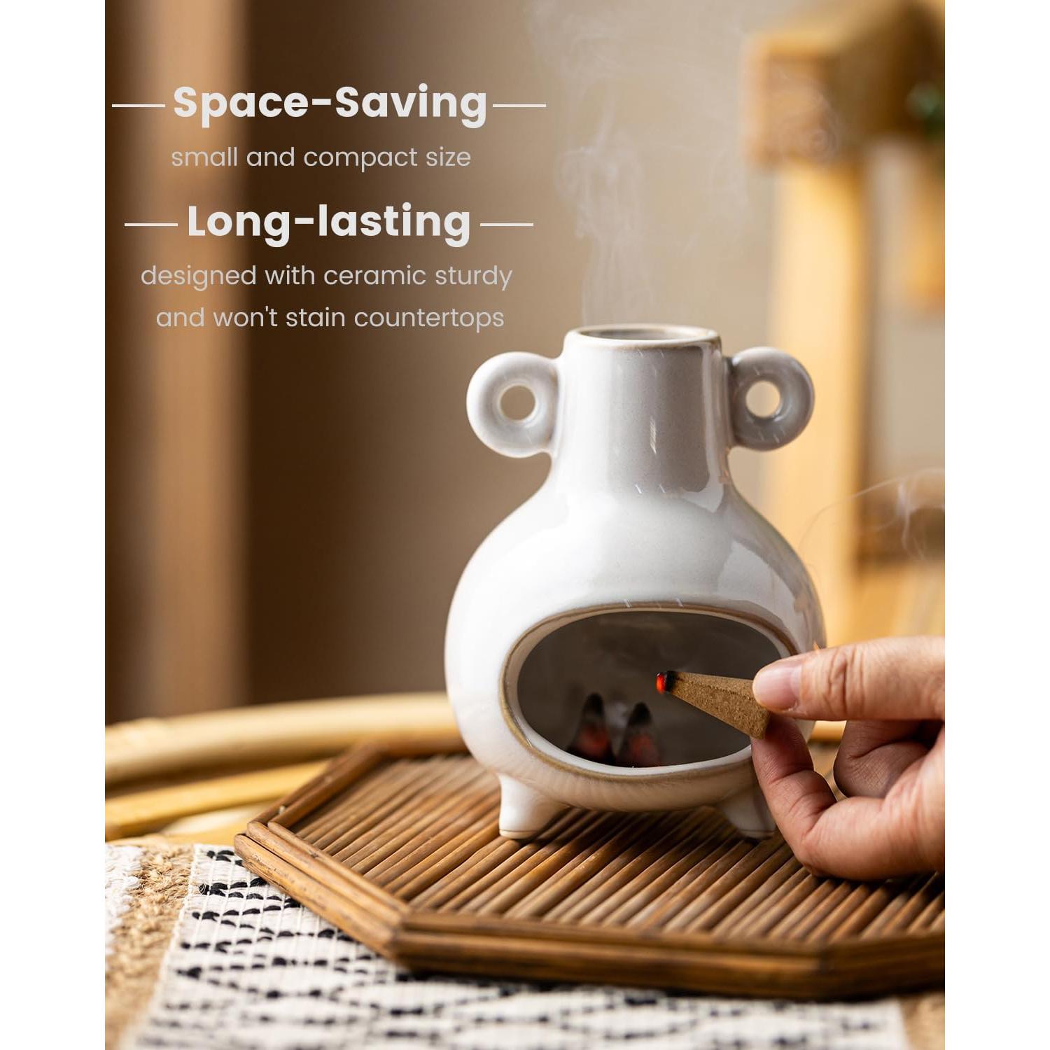 Soporte de Incienso Cerámica KOKUNKA Blanco 12.8x9.9 cm