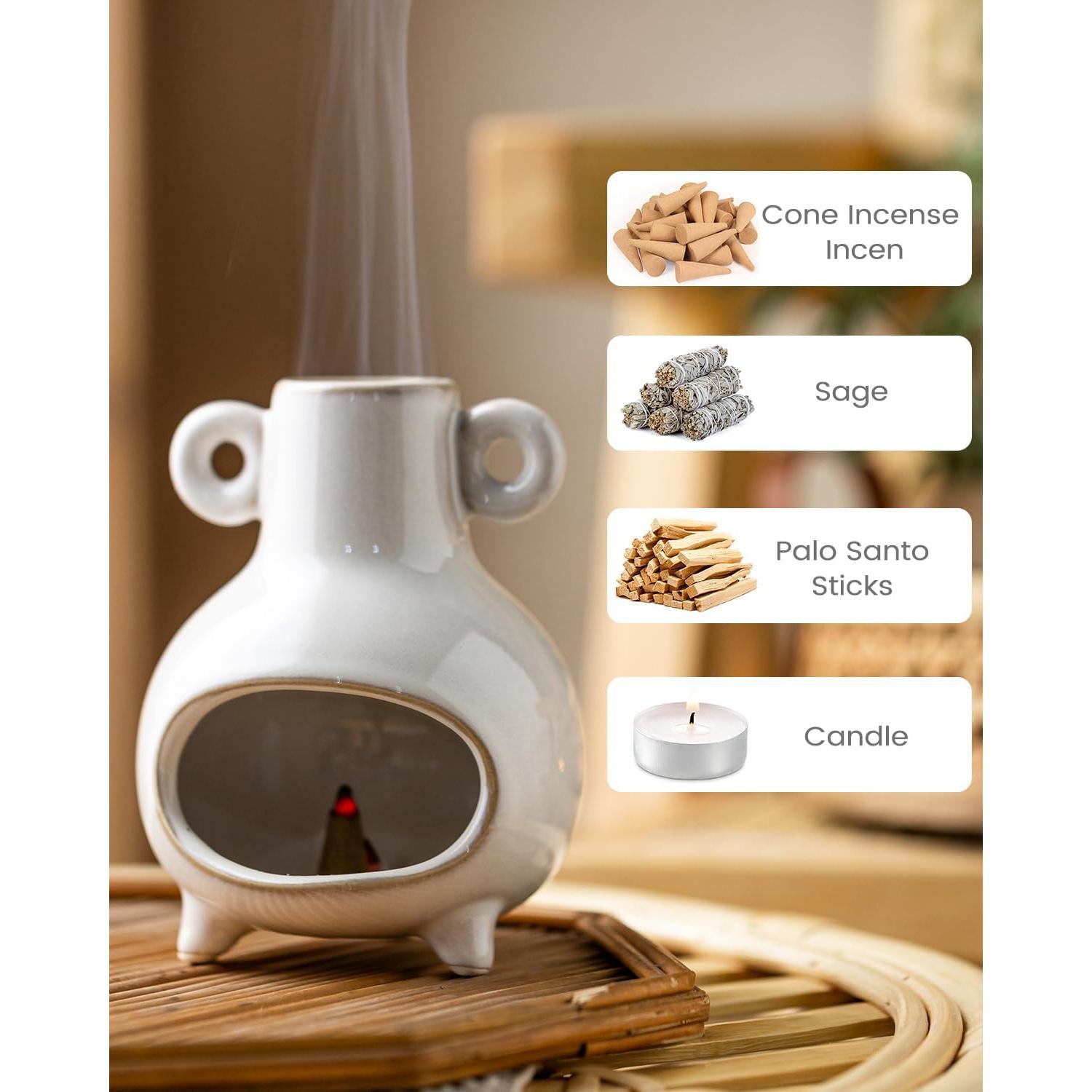 Soporte de Incienso Cerámica KOKUNKA Blanco 12.8x9.9 cm