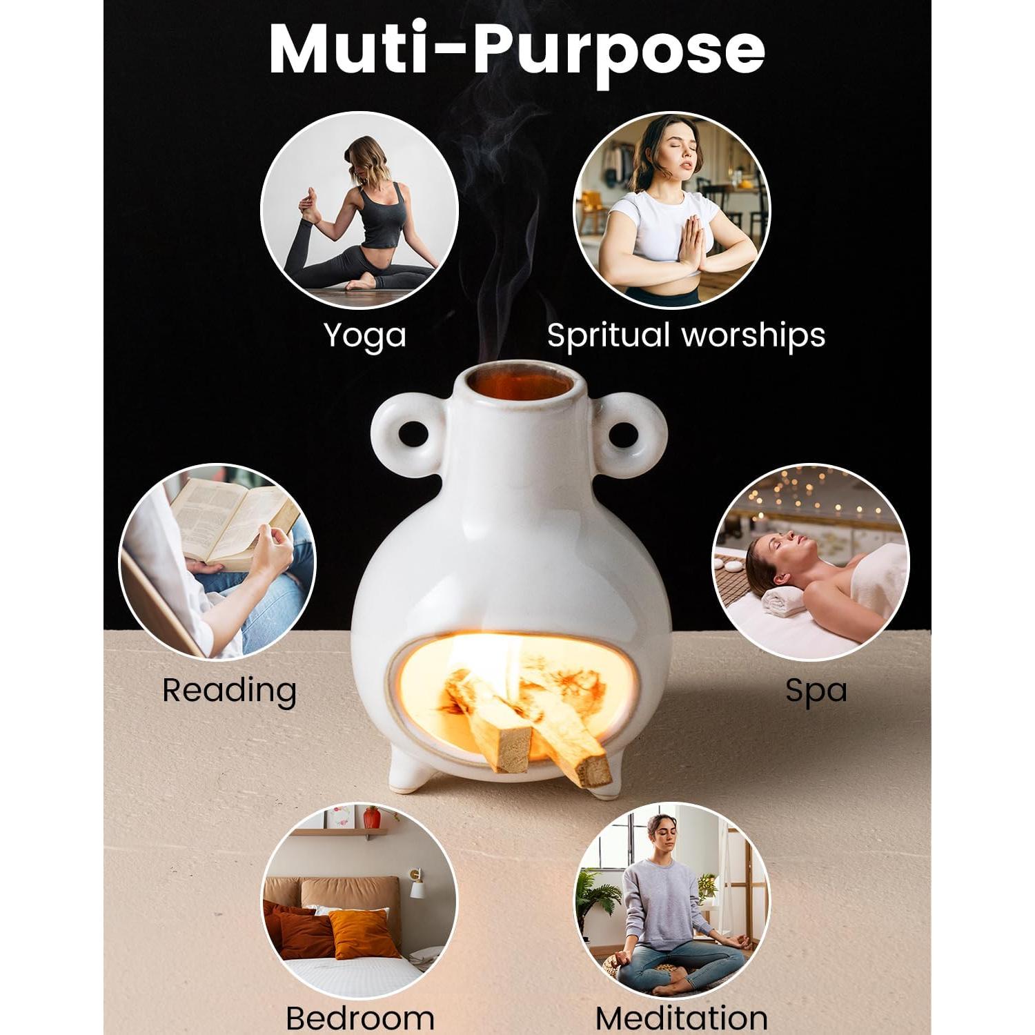 Soporte de Incienso Cerámica KOKUNKA Blanco 12.8x9.9 cm