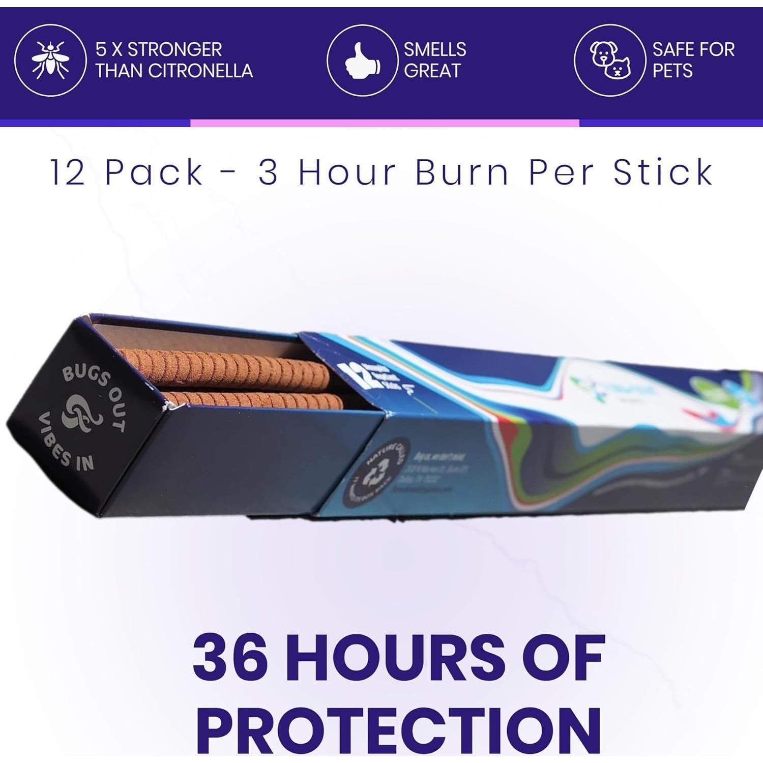 Incienso Repelente de Insectos Flora Scent 12 Unidades Orgánico